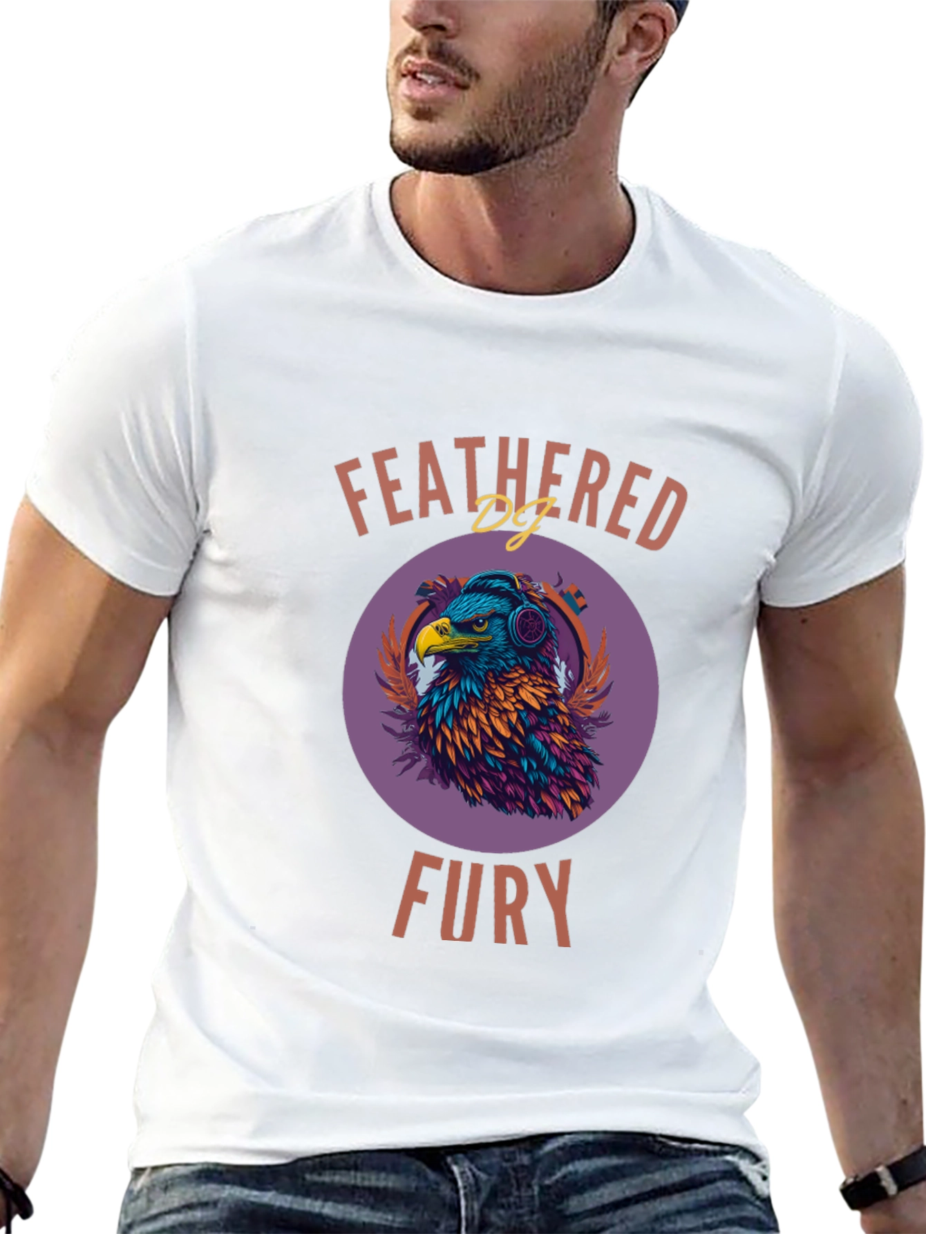 Feathered Fury T-Shirt - Eagle DJ Design