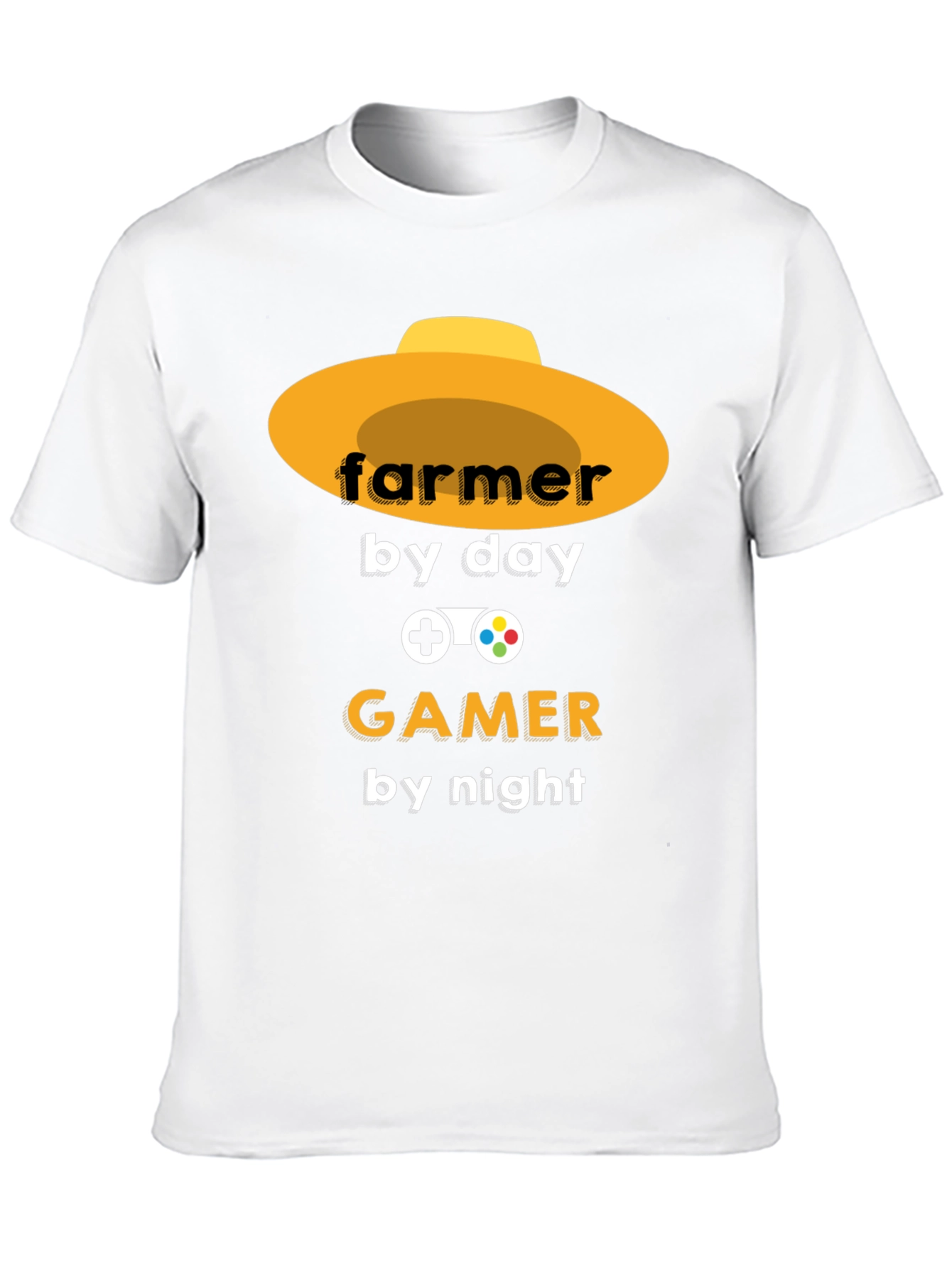 Farmer by Day Gamer by Night Black T-Shirt