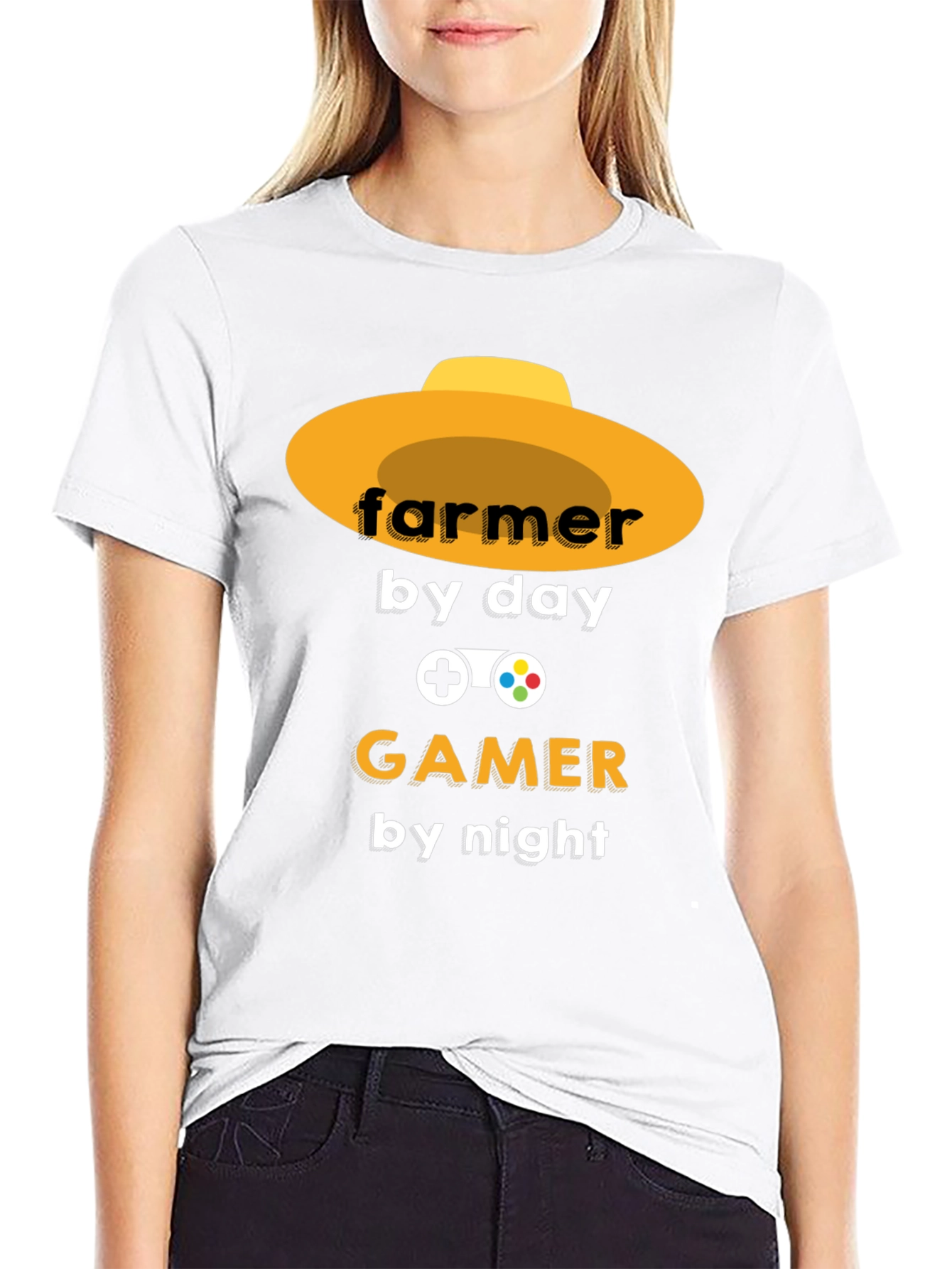 Farmer by Day Gamer by Night Black T-Shirt