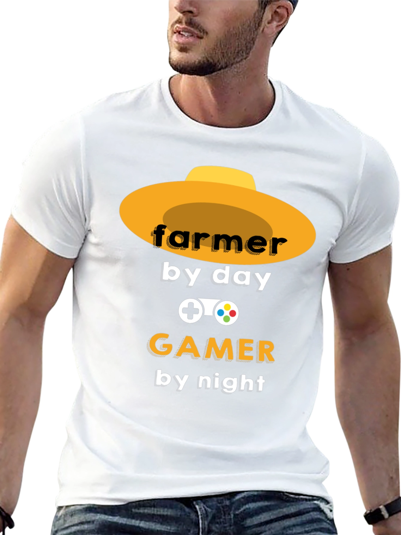 Farmer by Day Gamer by Night Black T-Shirt