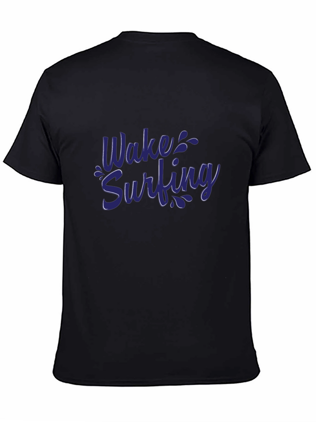 Wake Surfing Graphic Tee - Black Cotton Comfort