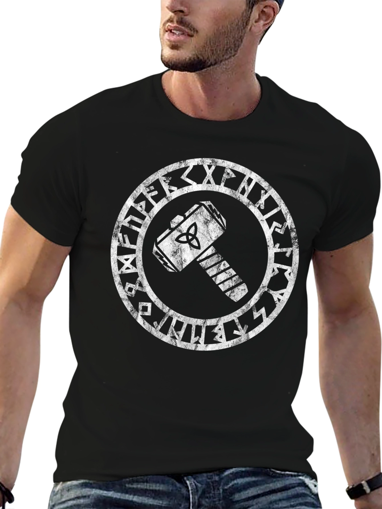 Norse Mythology Mjolnir Hammer Graphic Tee
