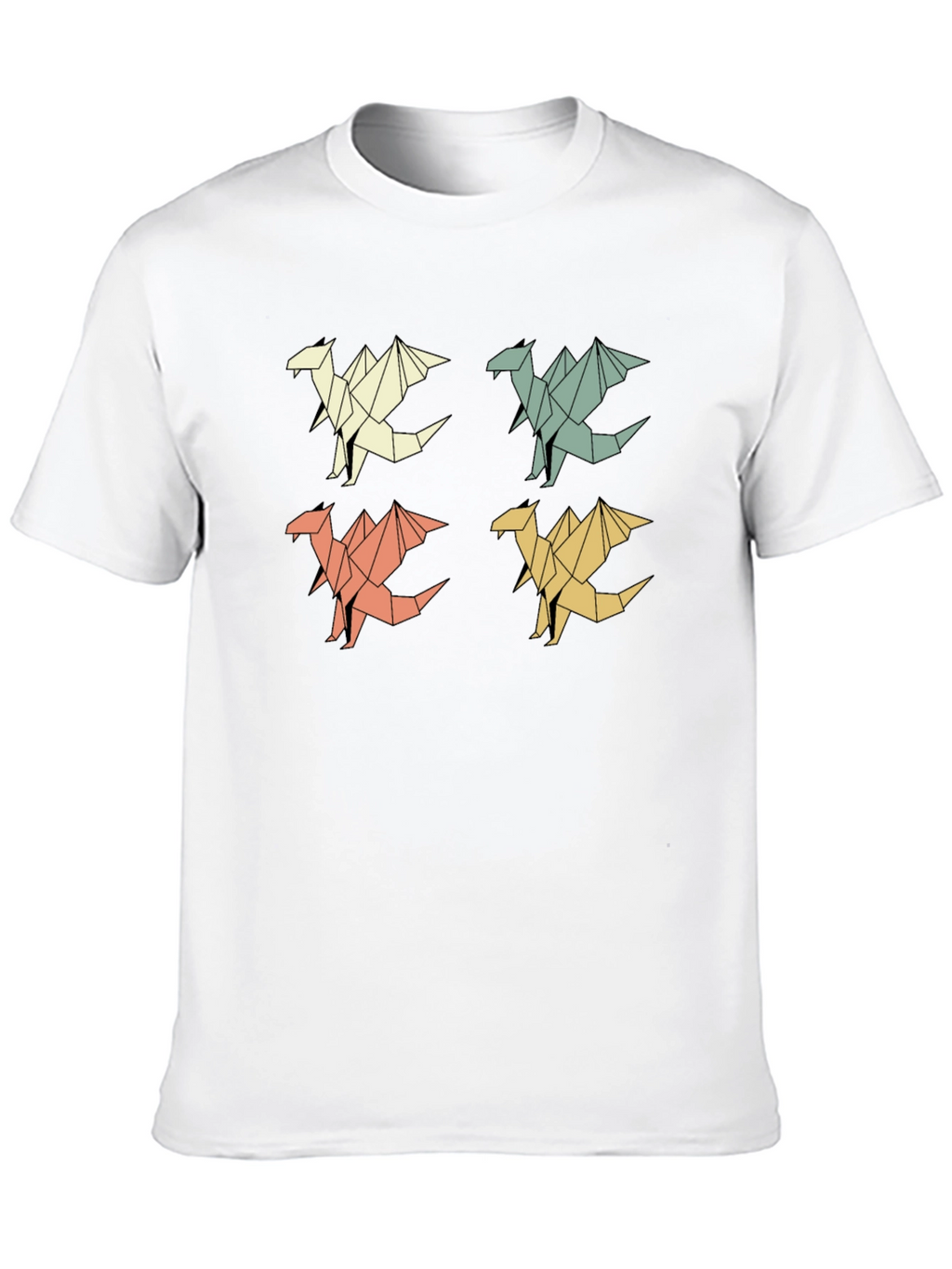 Geometric Origami Dragon T-Shirt