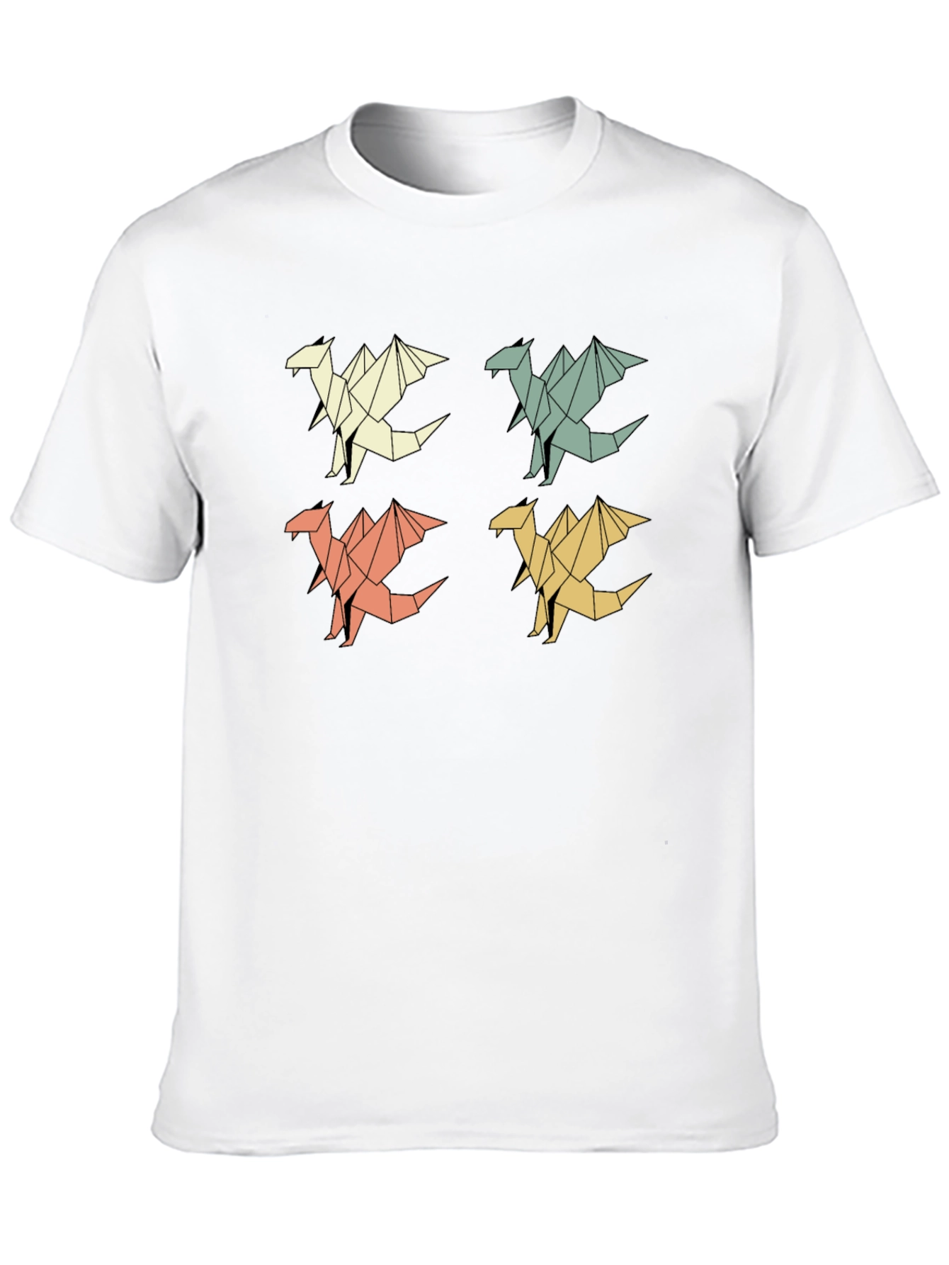 Geometric Origami Dragon T-Shirt