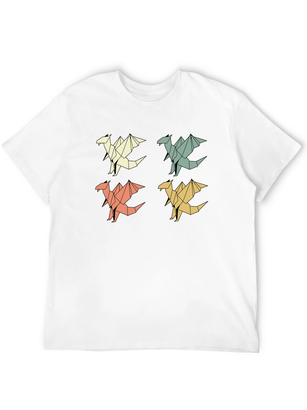 Geometric Origami Dragon T-Shirt