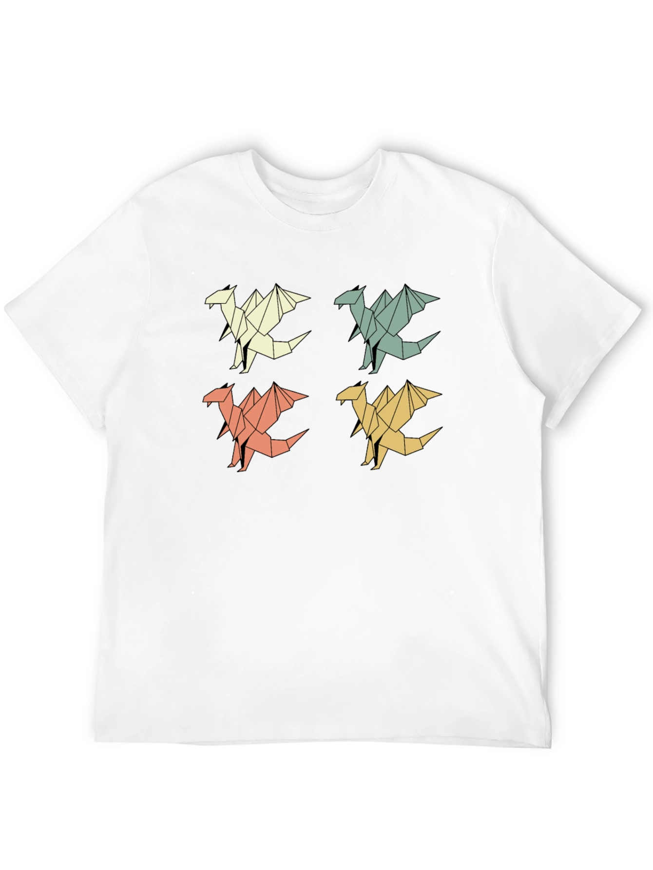 Geometric Origami Dragon T-Shirt