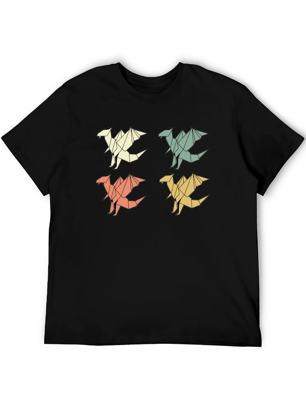 Geometric Origami Dragon T-Shirt