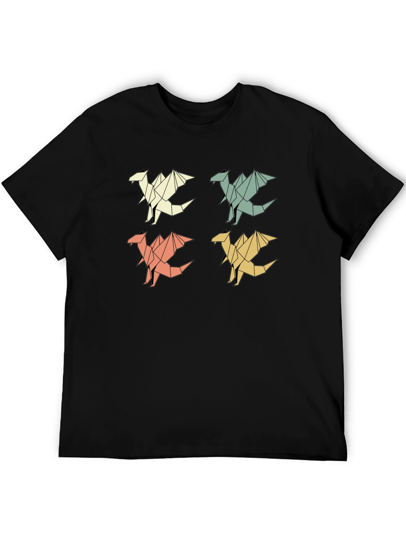 Geometric Origami Dragon T-Shirt