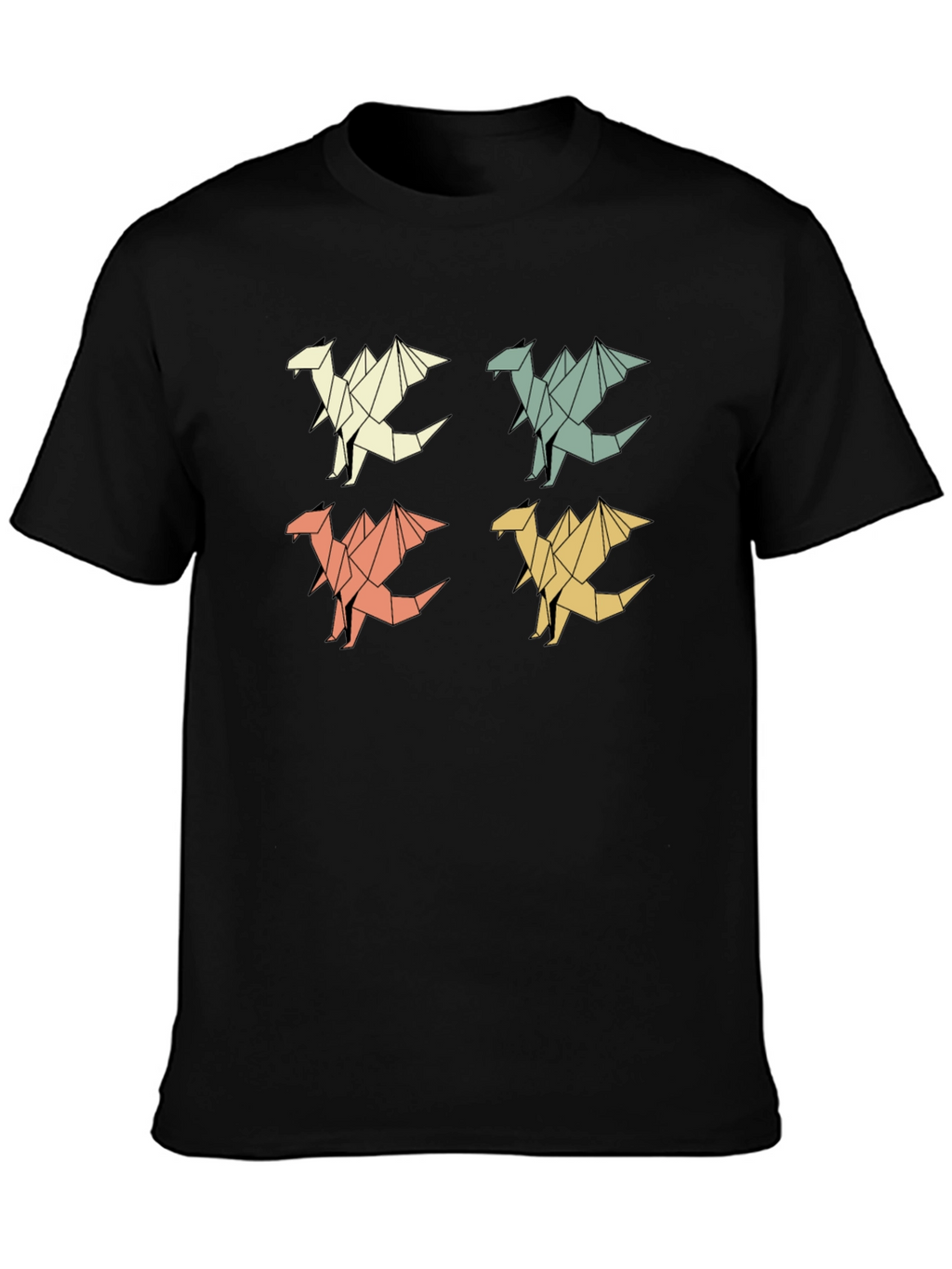 Geometric Origami Dragon T-Shirt