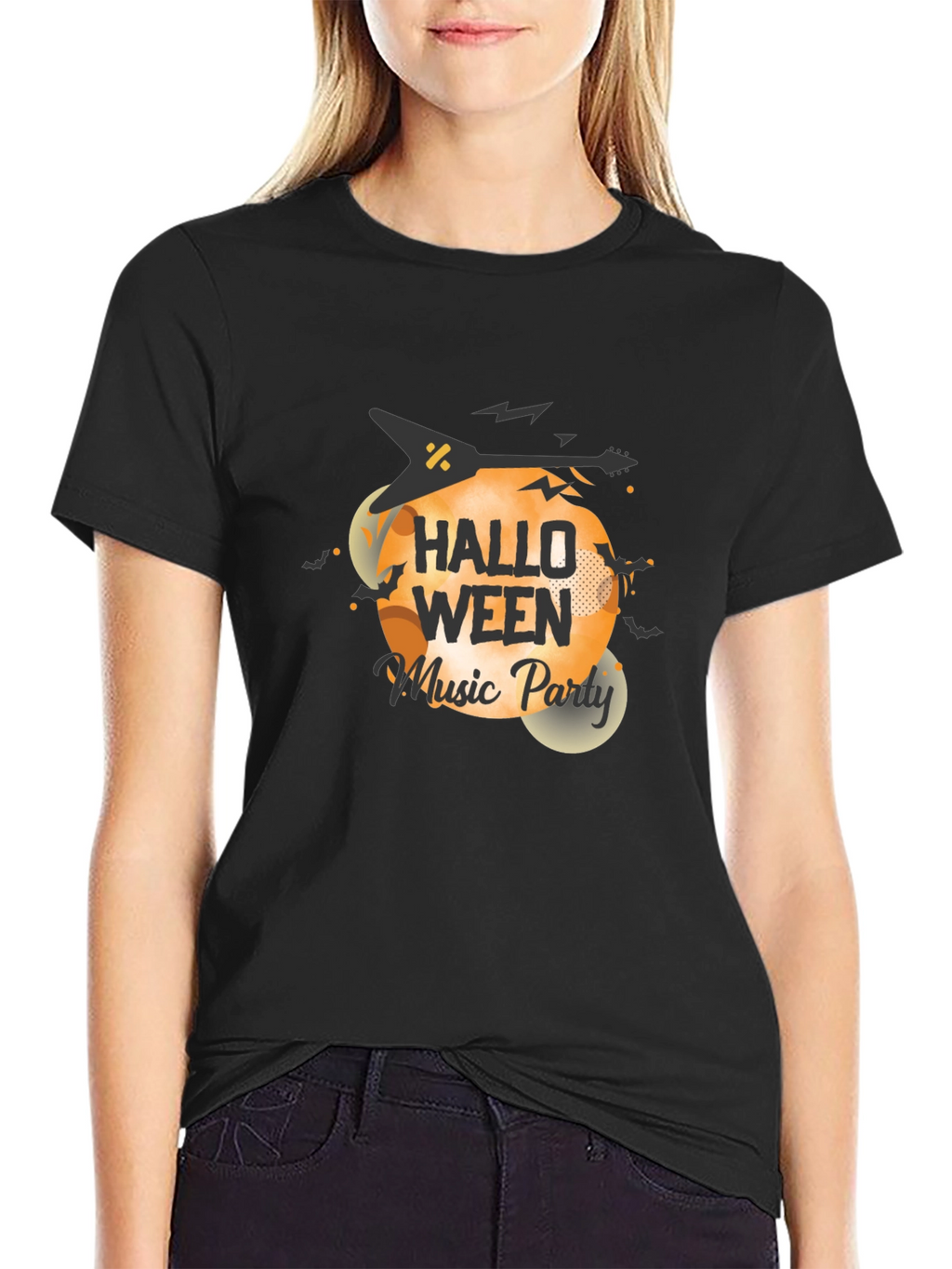 Halloween Music Party Black T-Shirt