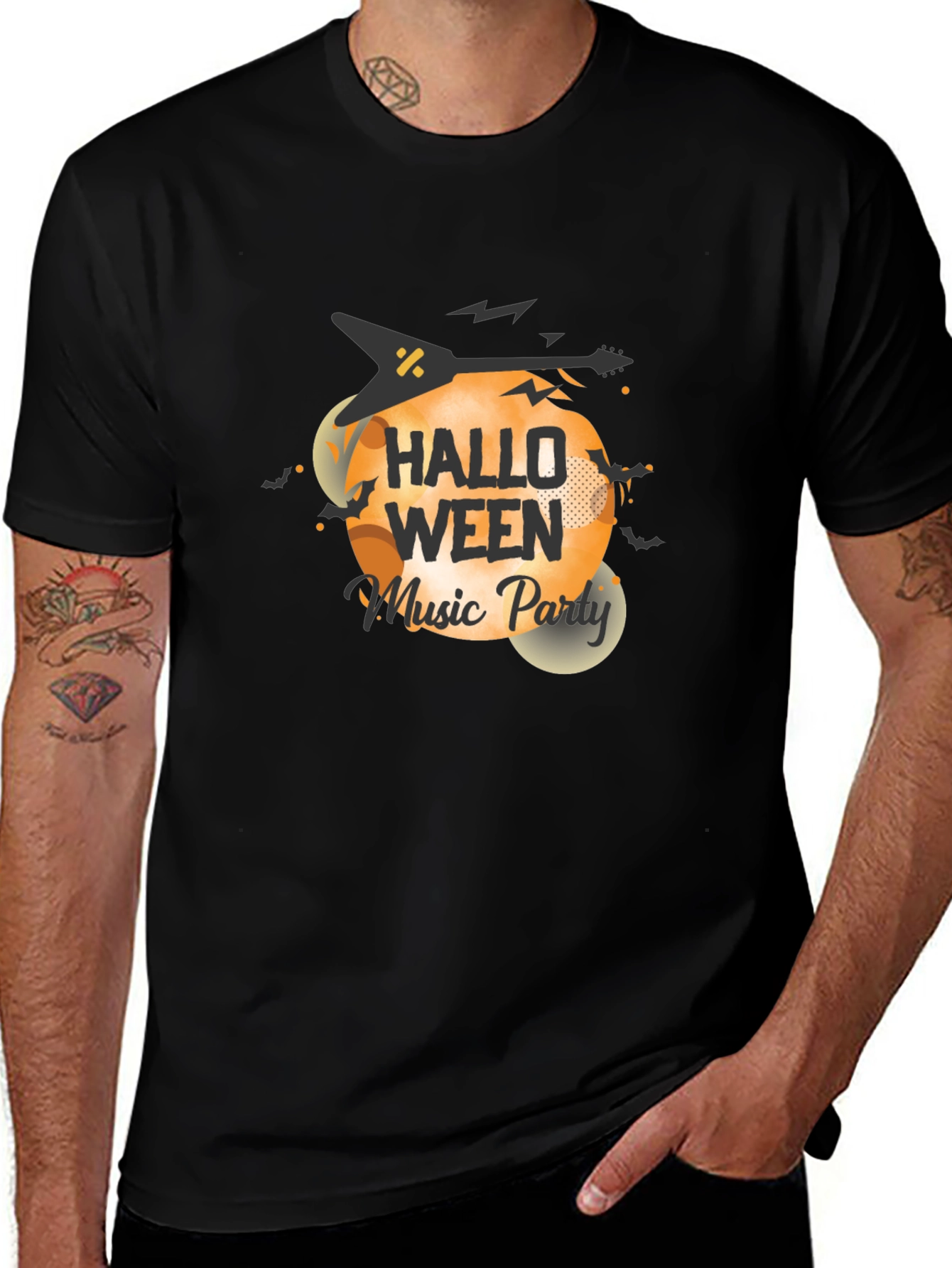 Halloween Music Party Black T-Shirt