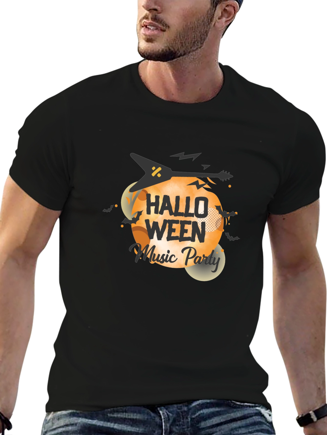 Halloween Music Party Black T-Shirt