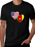 USA Cameroon Love Heart Flag T-Shirt