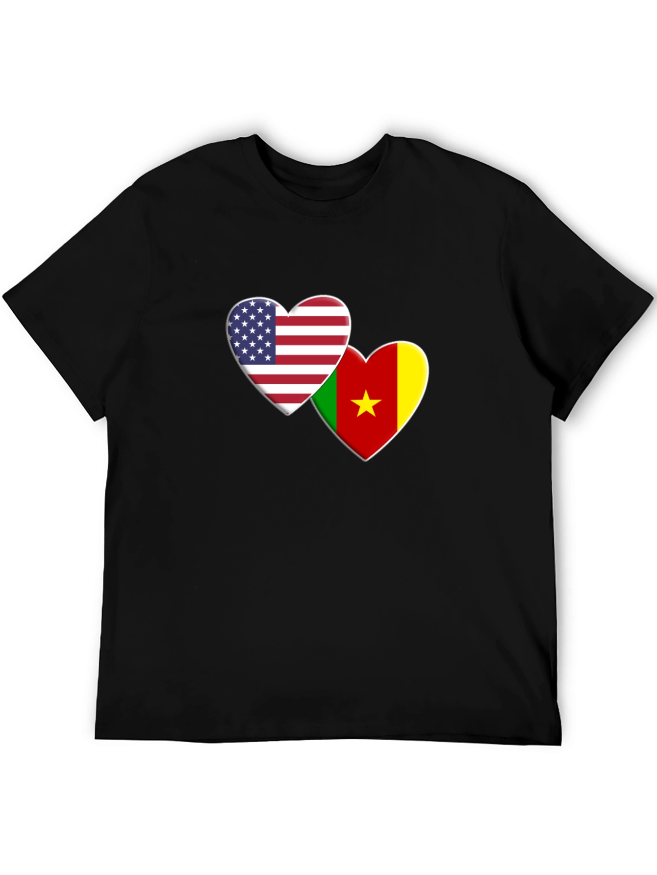 USA Cameroon Love Heart Flag T-Shirt