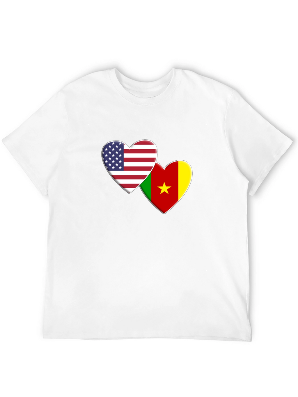 USA Cameroon Love Heart Flag T-Shirt