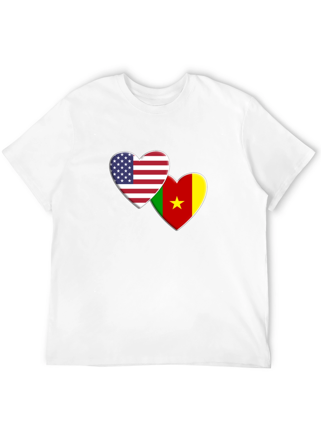 USA Cameroon Love Heart Flag T-Shirt
