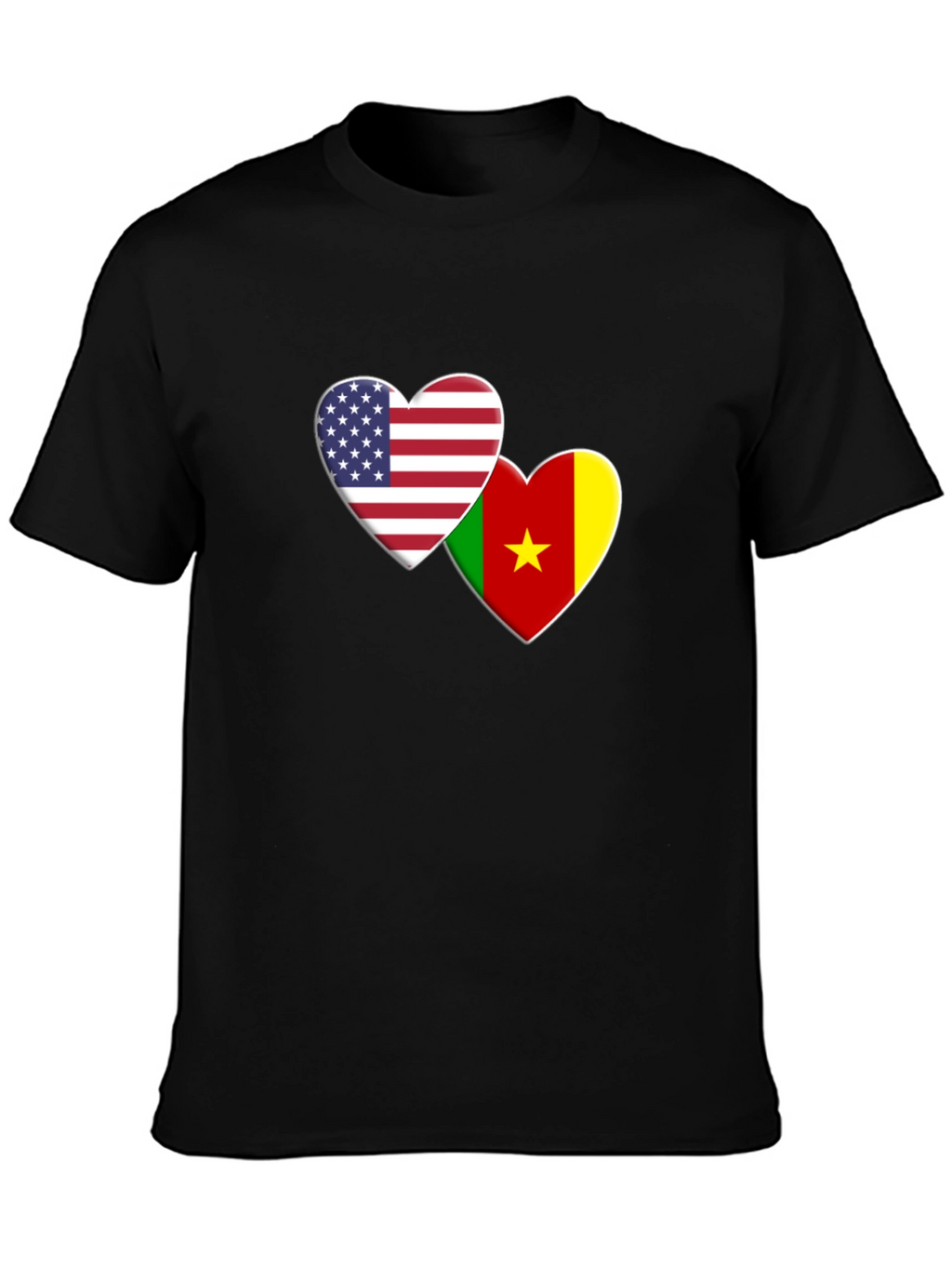 USA Cameroon Love Heart Flag T-Shirt
