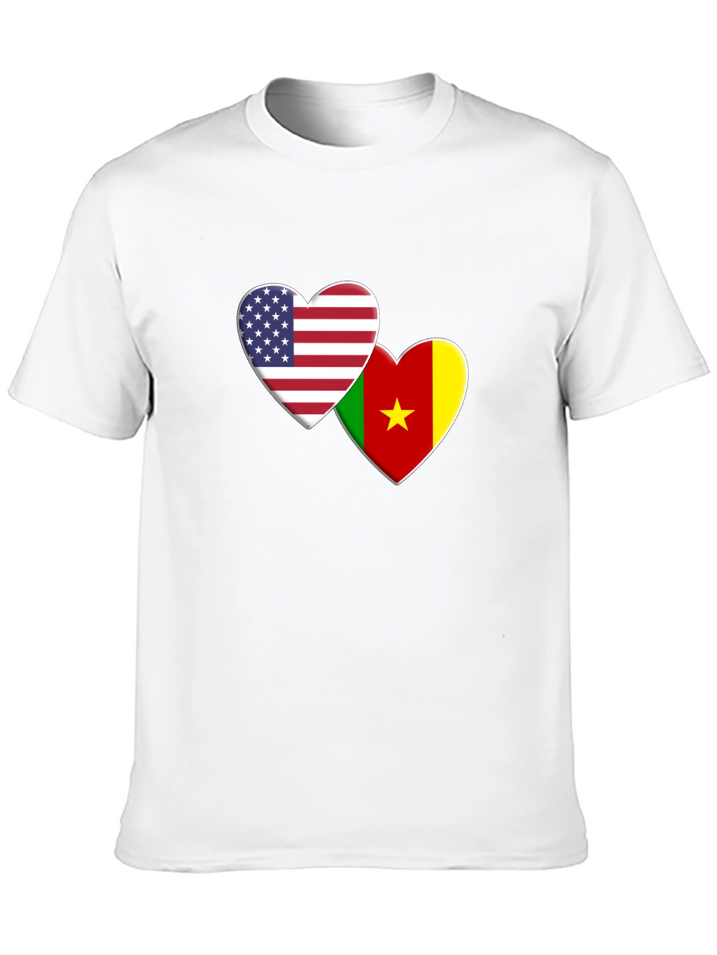 USA Cameroon Love Heart Flag T-Shirt