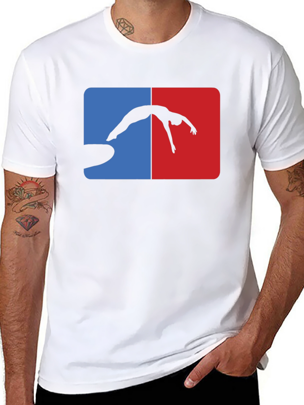 Cliff Diver Graphic Tee - Black Cotton T-Shirt