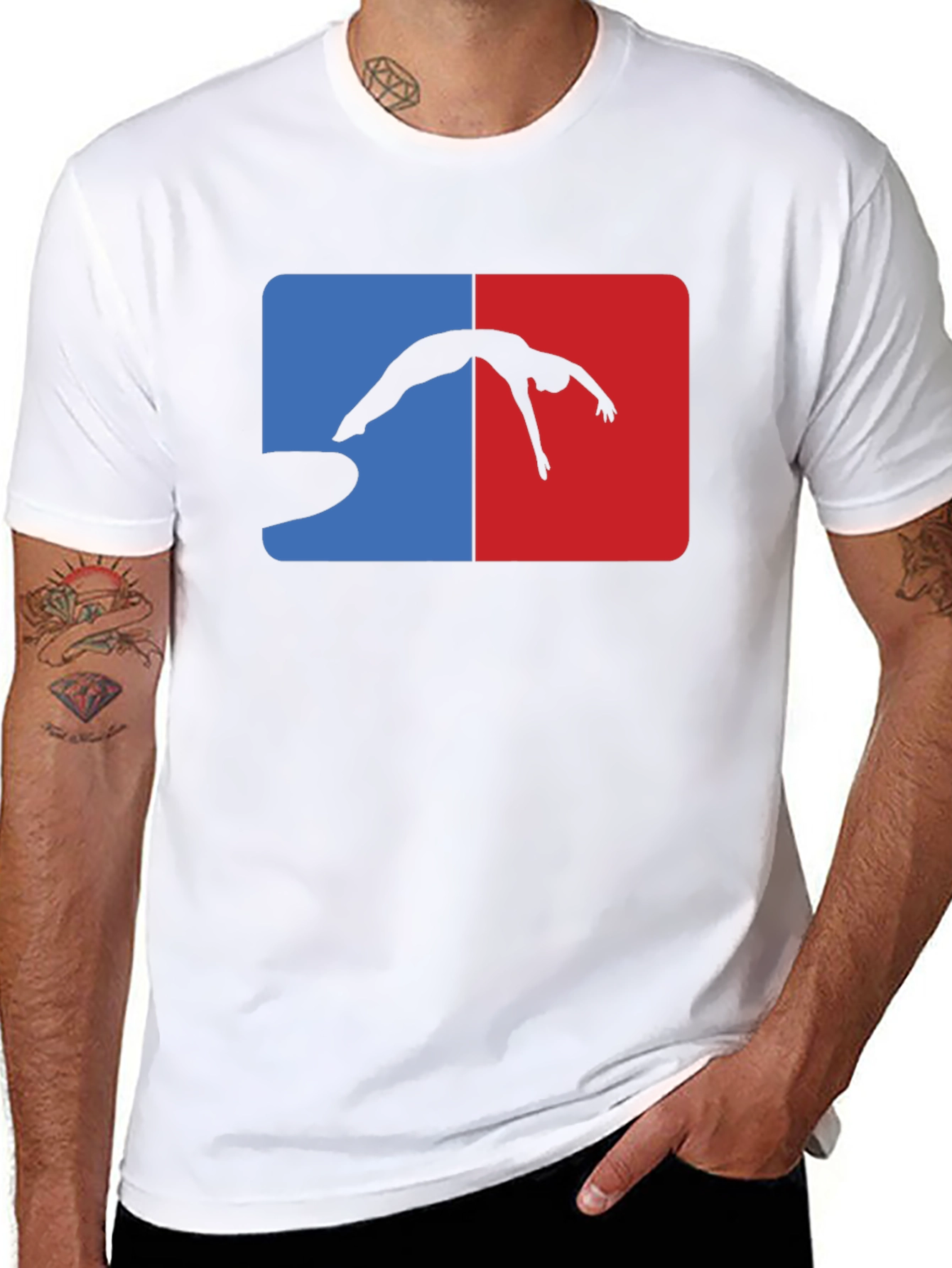 Cliff Diver Graphic Tee - Black Cotton T-Shirt