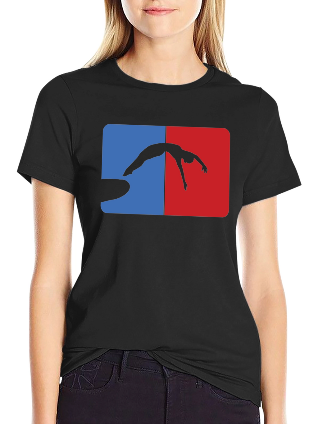 Cliff Diver Graphic Tee - Black Cotton T-Shirt