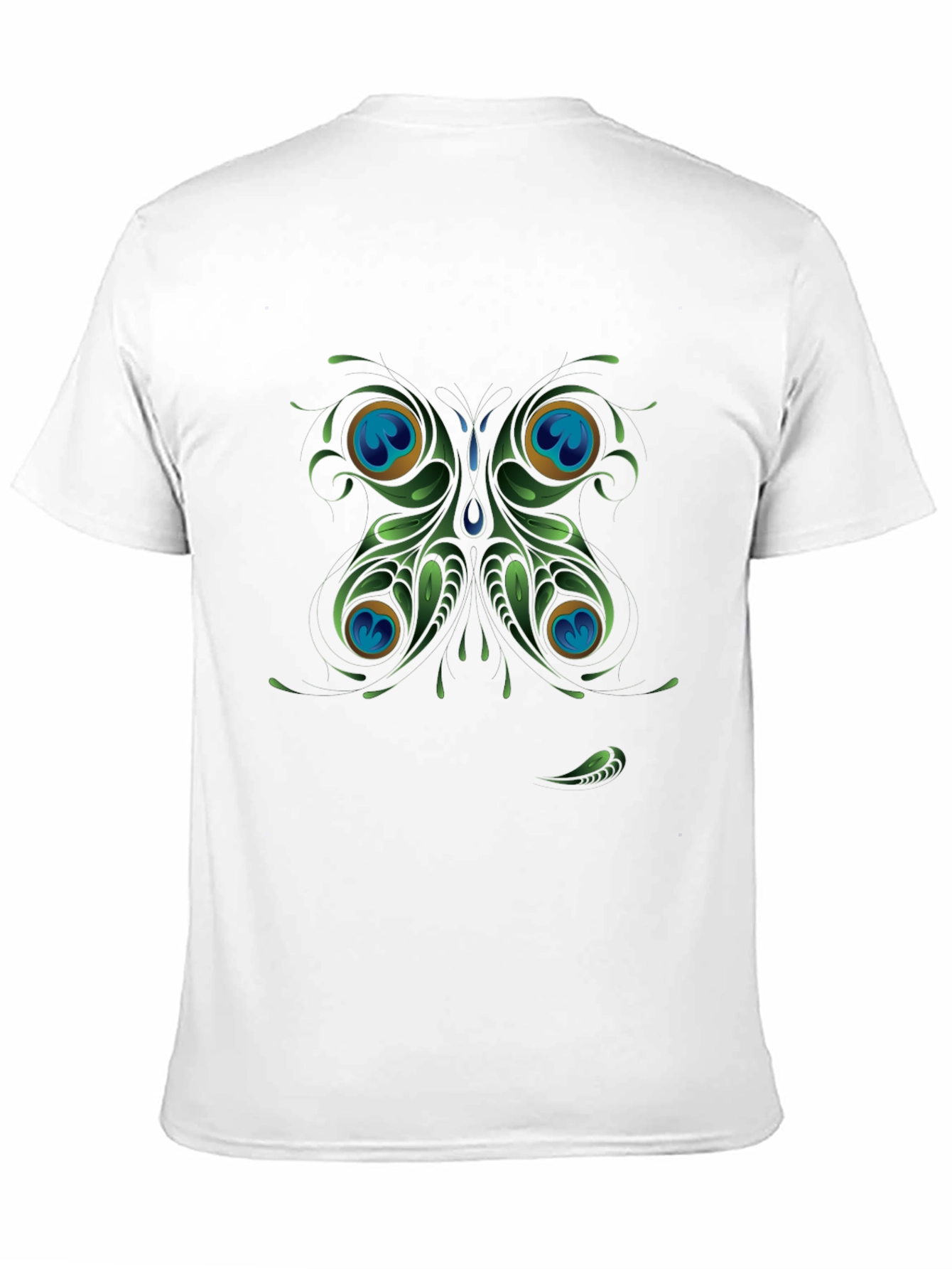 Peacock Butterfly Graphic Black T-Shirt