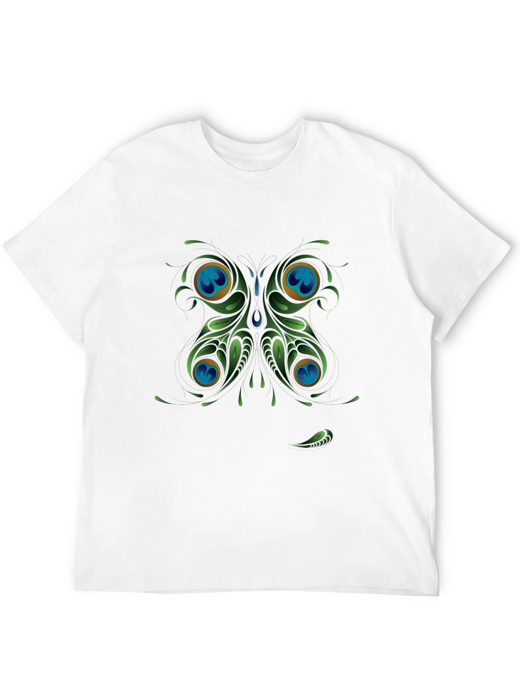 Peacock Butterfly Graphic Black T-Shirt