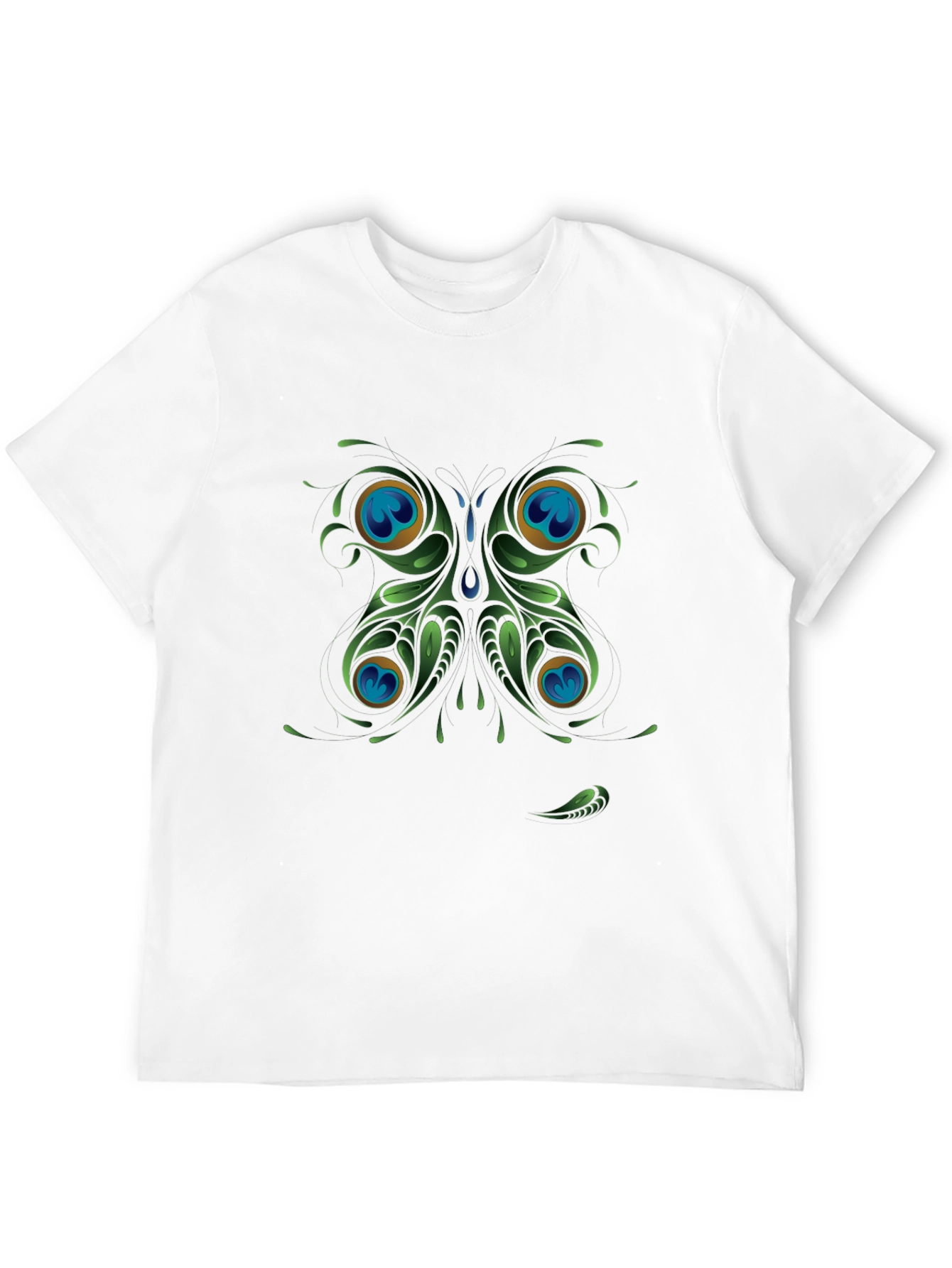 Peacock Butterfly Graphic Black T-Shirt