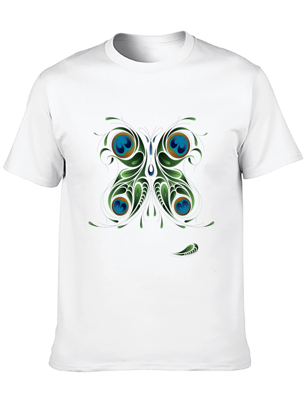 Peacock Butterfly Graphic Black T-Shirt