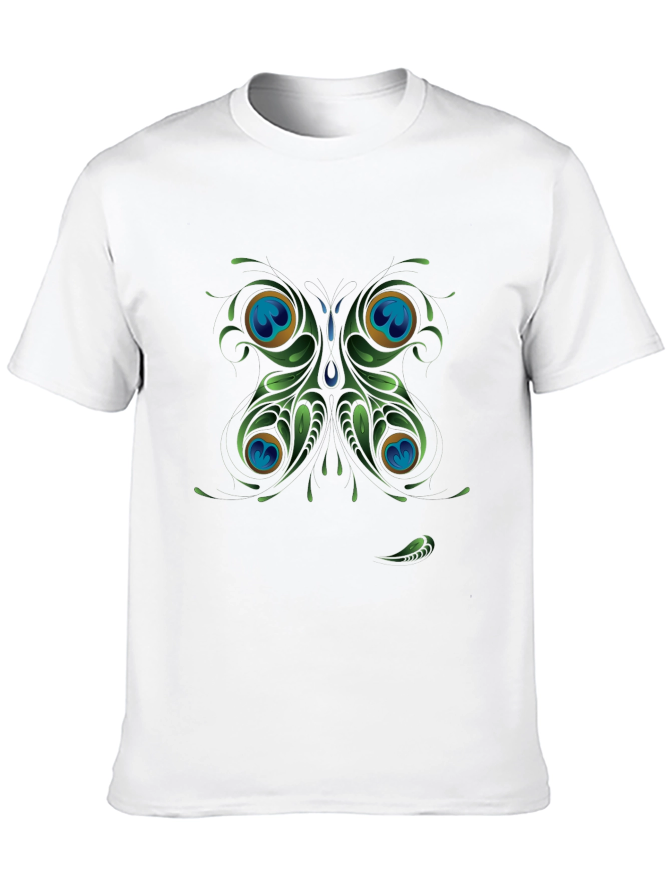 Peacock Butterfly Graphic Black T-Shirt