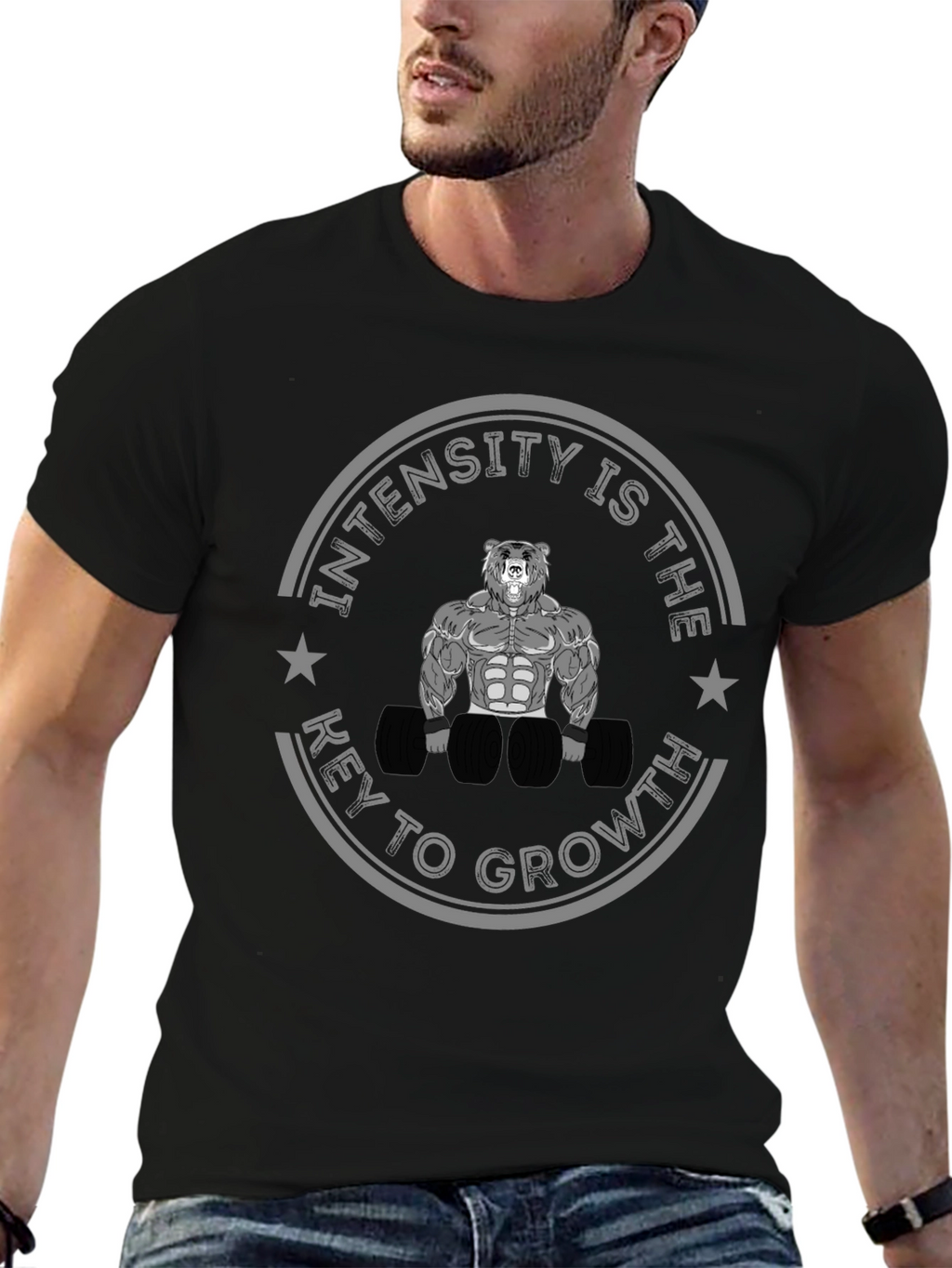 Intensity Growth T-Shirt - Bear Gym Motivation Tee