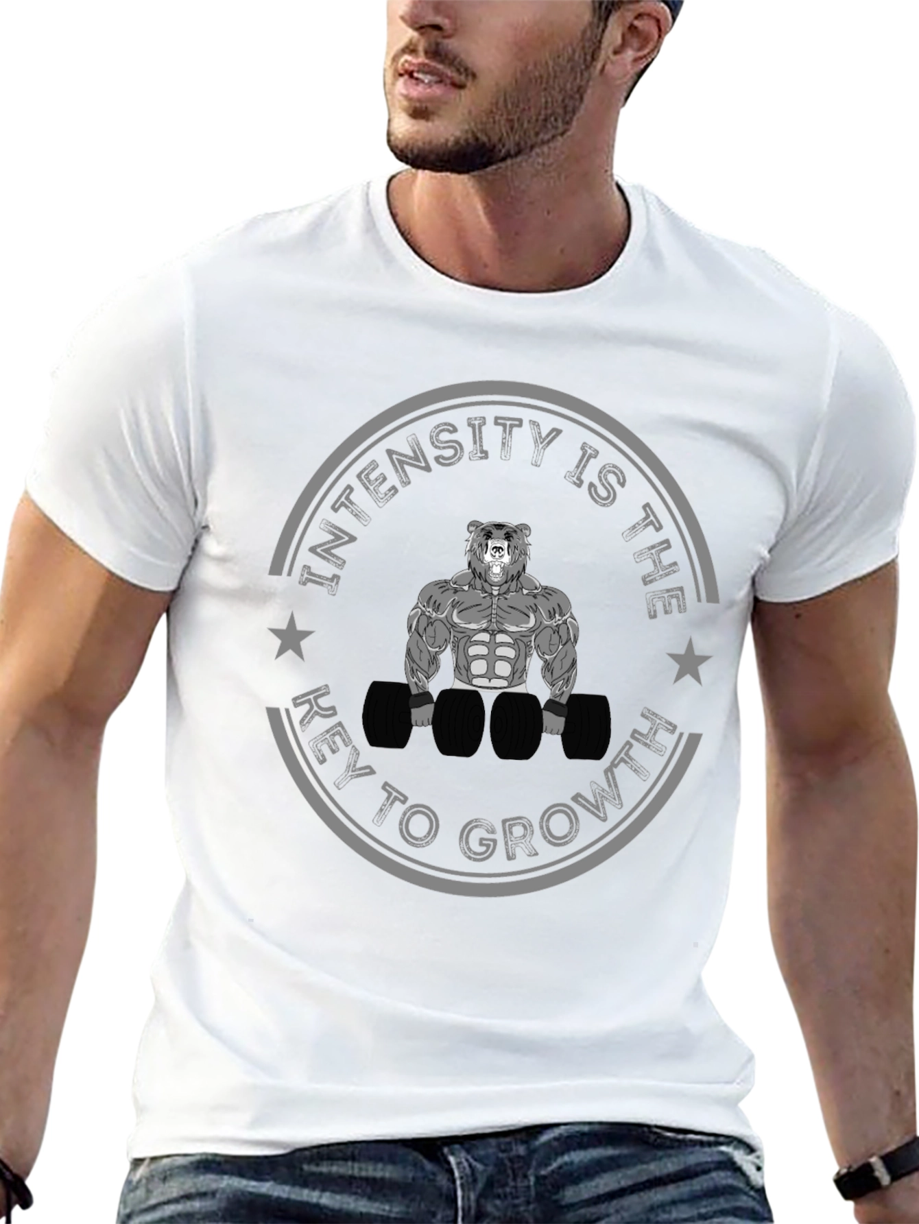 Intensity Growth T-Shirt - Bear Gym Motivation Tee
