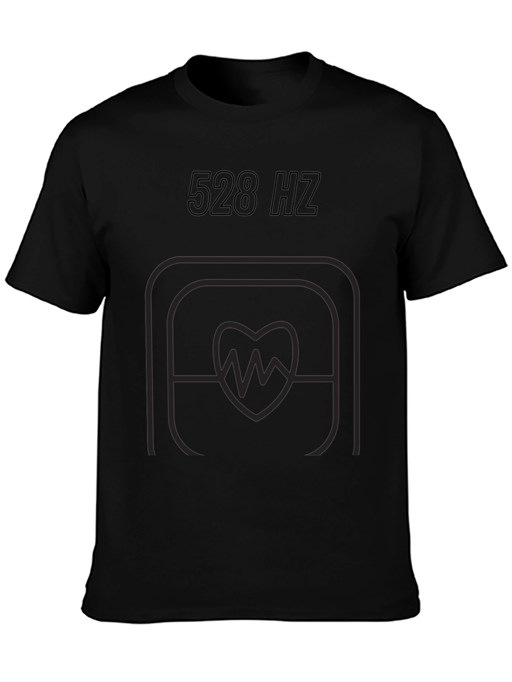 528 Hz Heartbeat Graphic Tee - Black