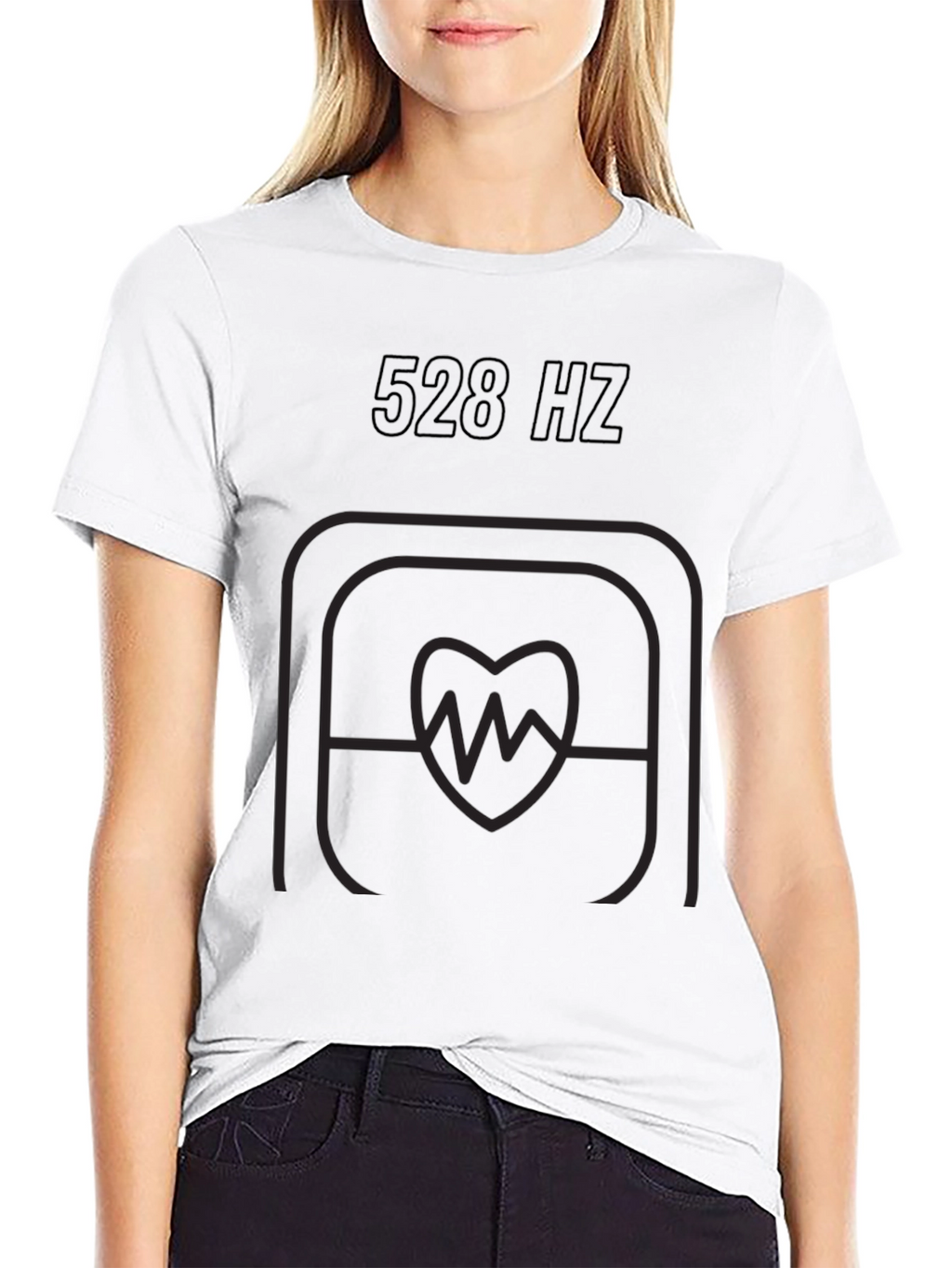 528 Hz Heartbeat Graphic Tee - Black