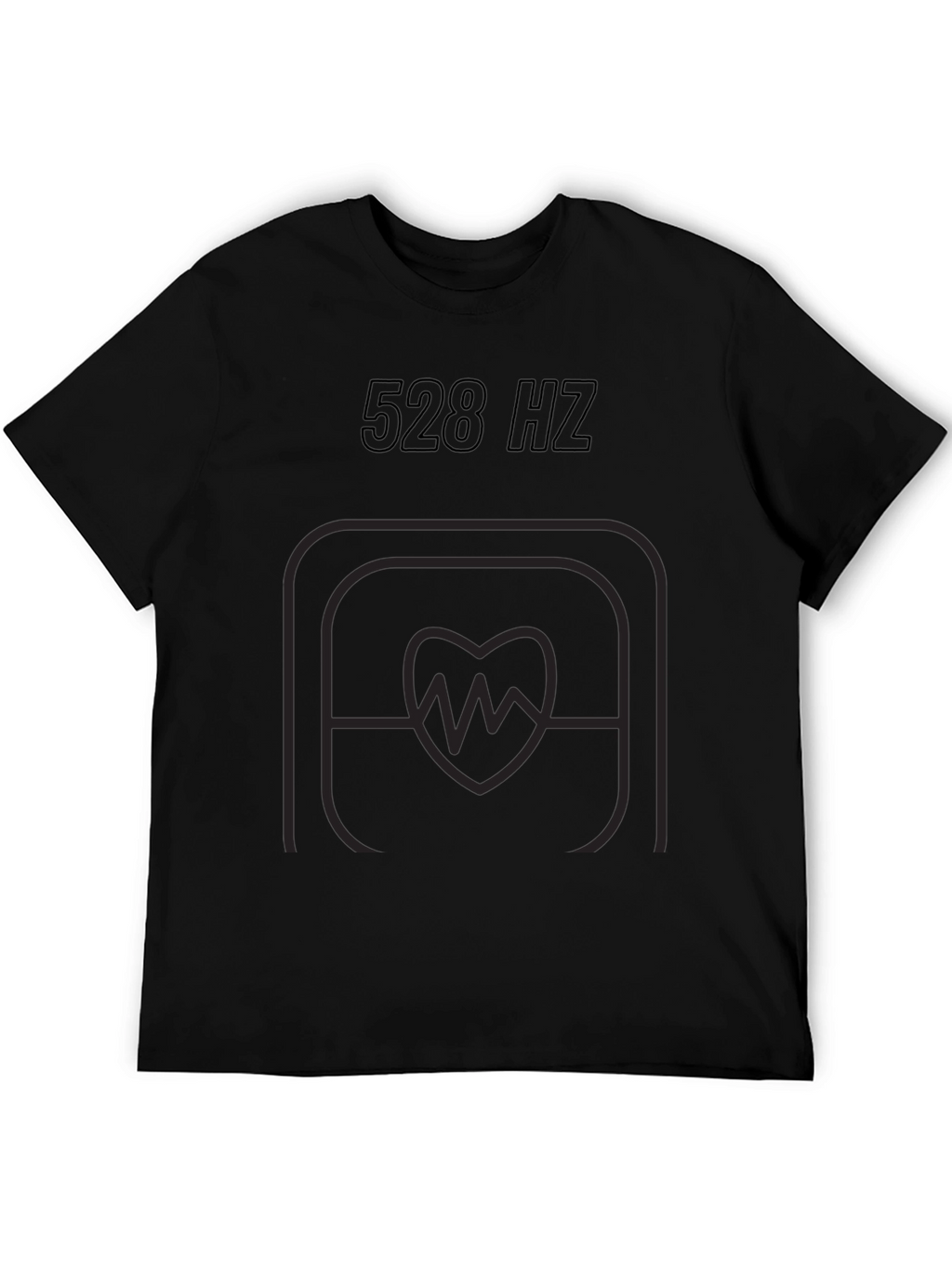 528 Hz Heartbeat Graphic Tee - Black