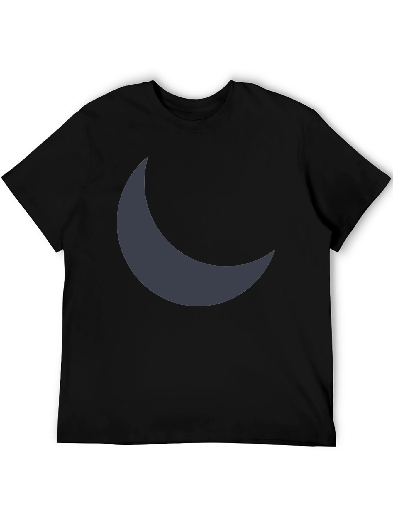 Crescent Moon Graphic Tee - Soft Black Cotton Blend