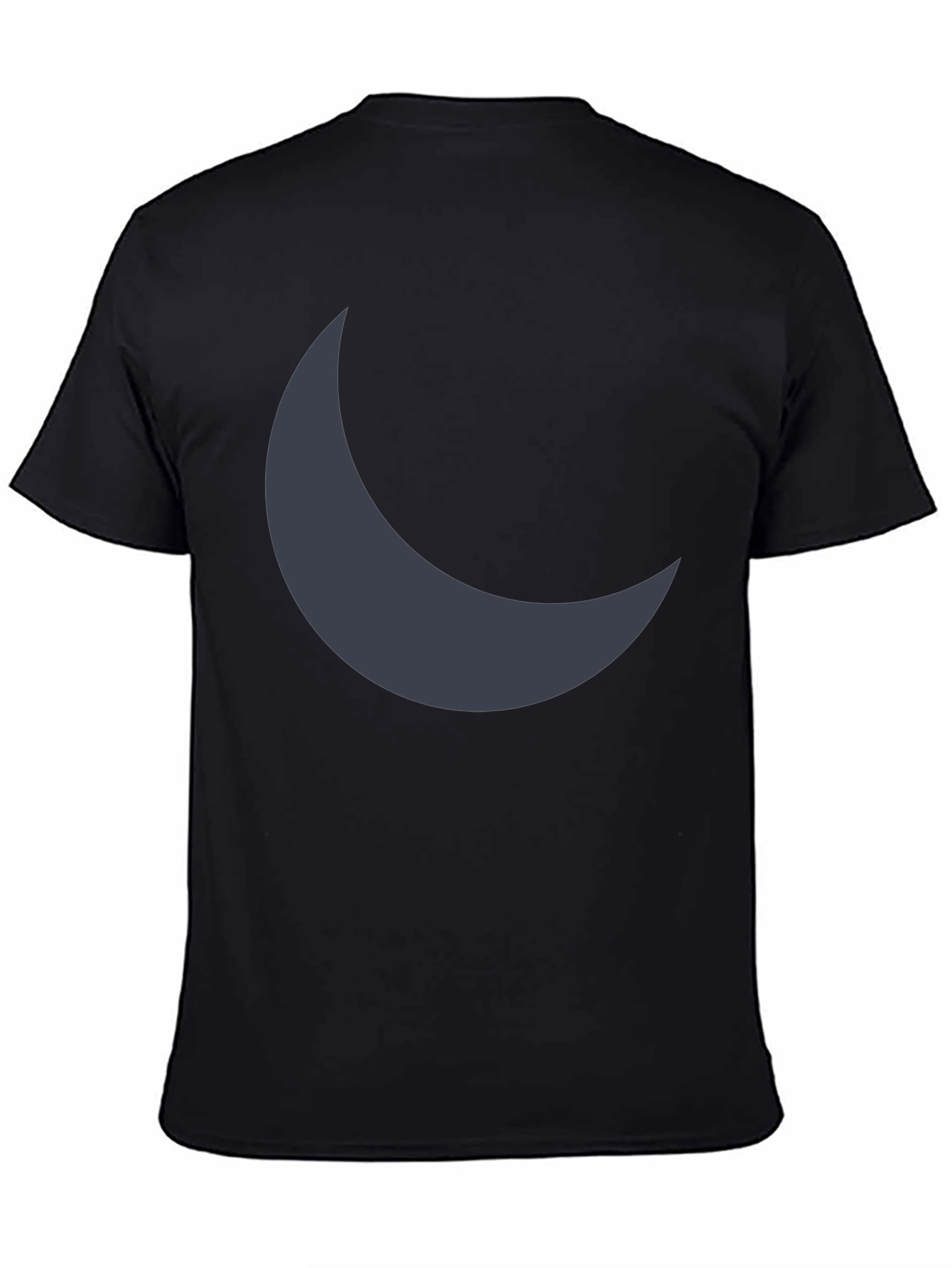 Crescent Moon Graphic Tee - Soft Black Cotton Blend