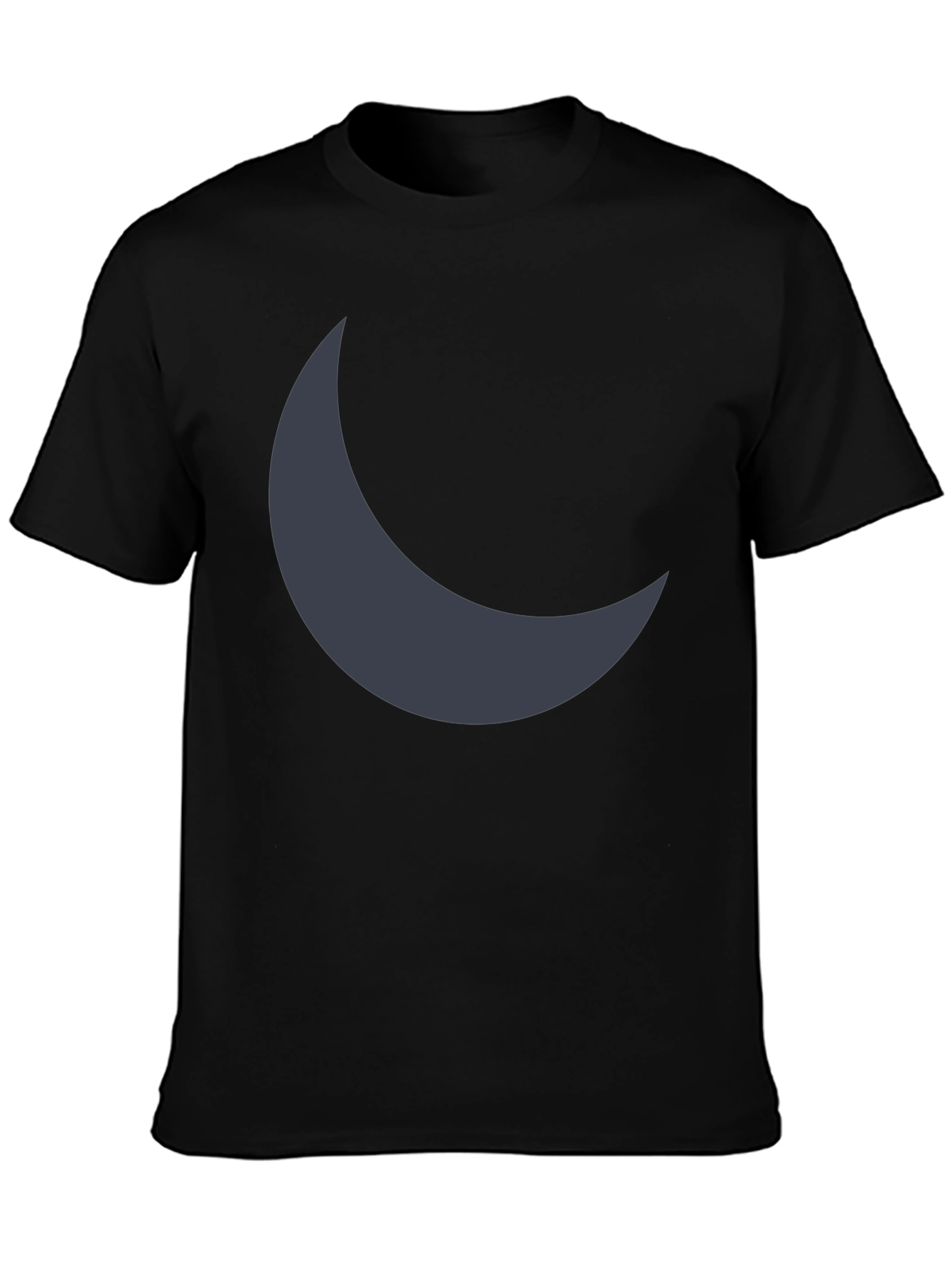 Crescent Moon Graphic Tee - Soft Black Cotton Blend