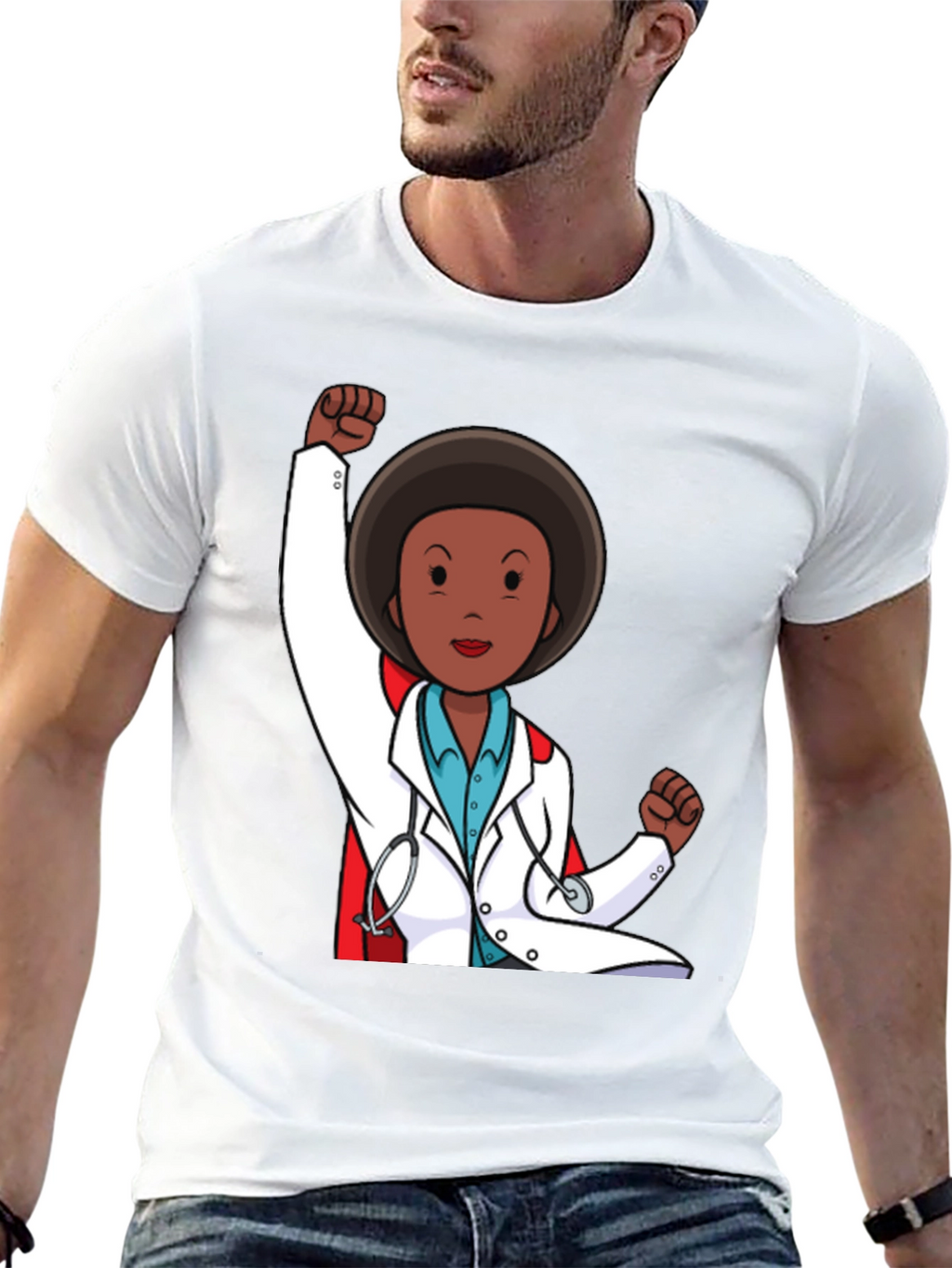 Empowered Doctor Graphic Tee - Black Cotton