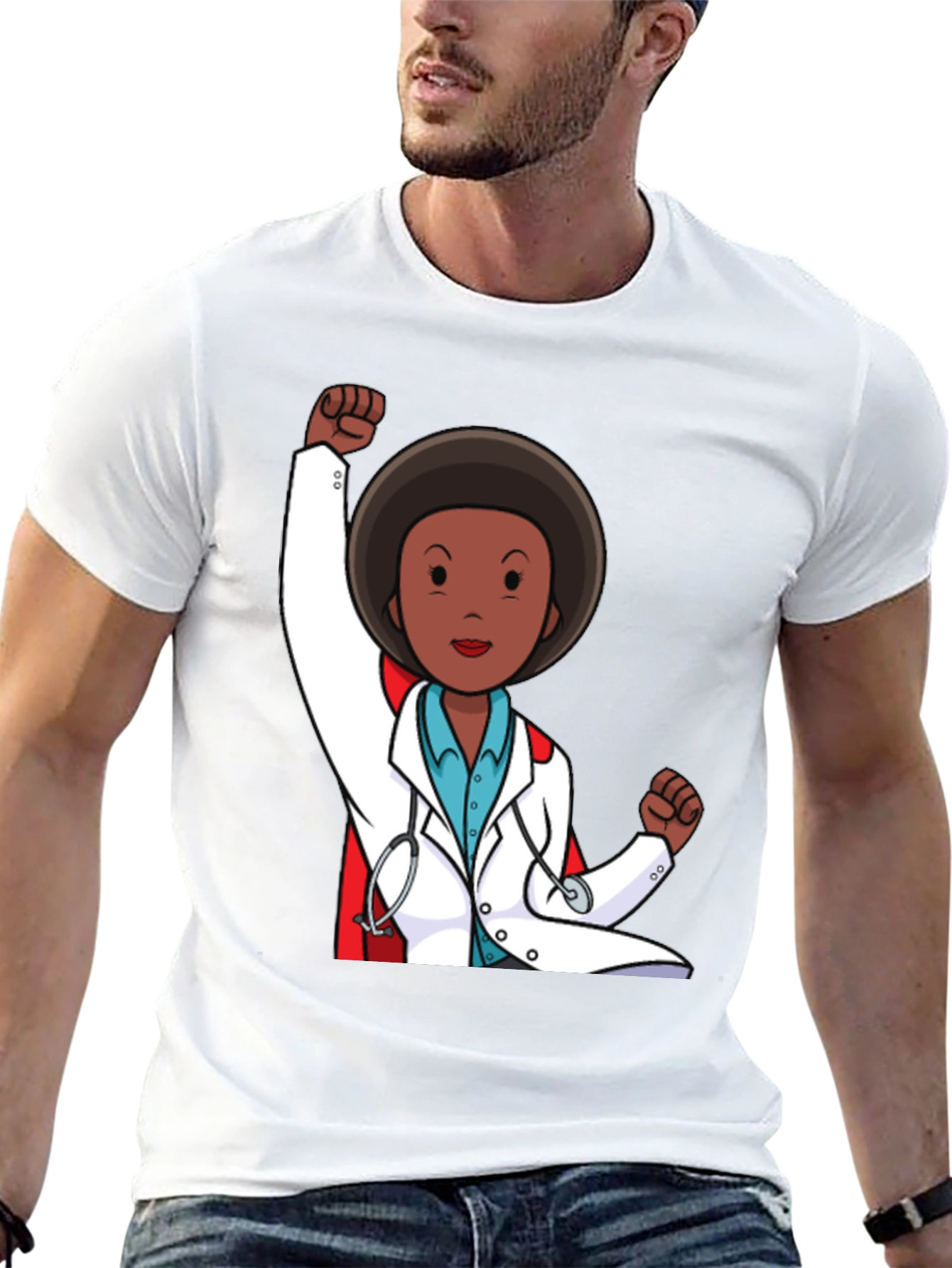 Empowered Doctor Graphic Tee - Black Cotton