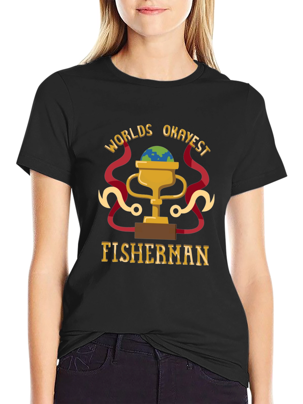 Worlds Okayest Fisherman Graphic T-Shirt