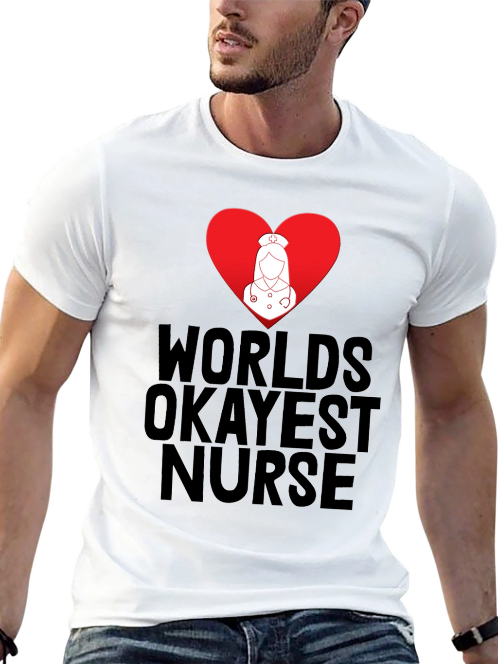 Worlds Okayest Nurse T-Shirt - Funny Nurse Tee