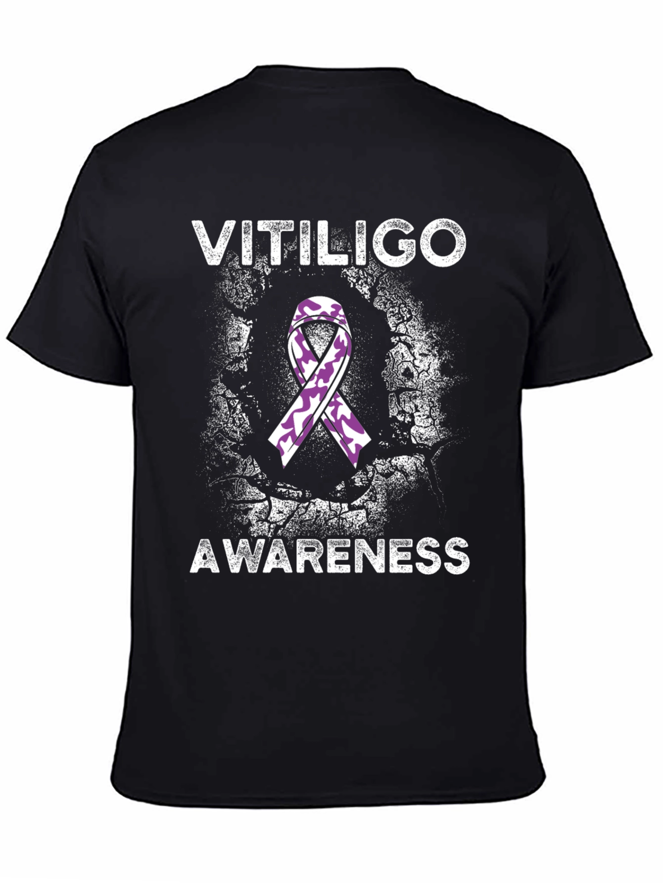 Vitiligo Awareness T-Shirt Purple Ribbon Tee