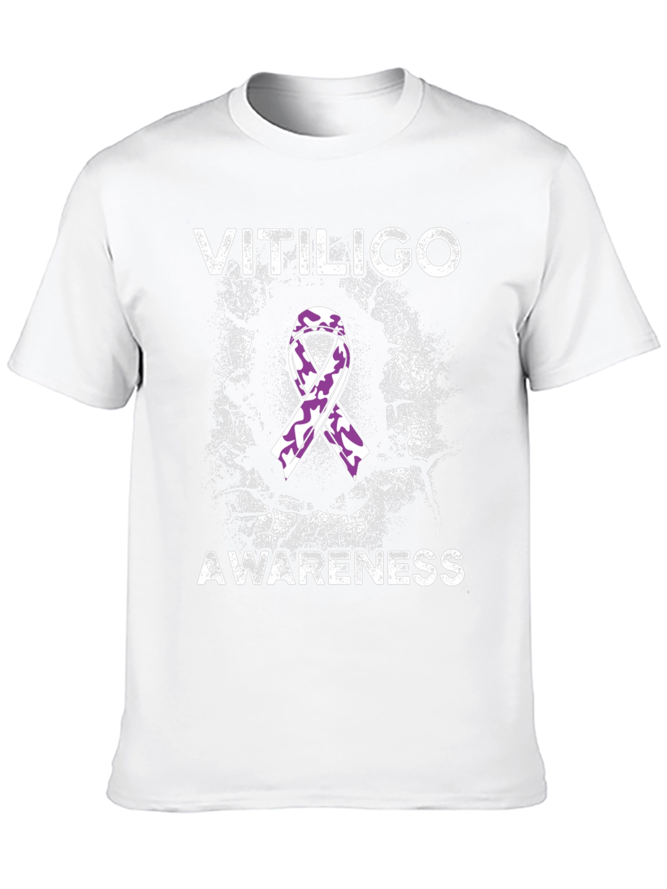 Vitiligo Awareness T-Shirt Purple Ribbon Tee