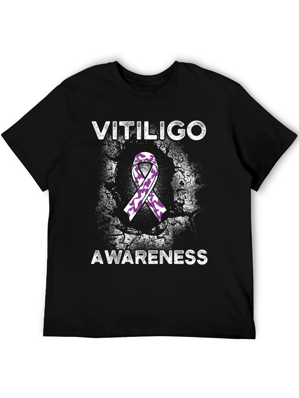 Vitiligo Awareness T-Shirt Purple Ribbon Tee