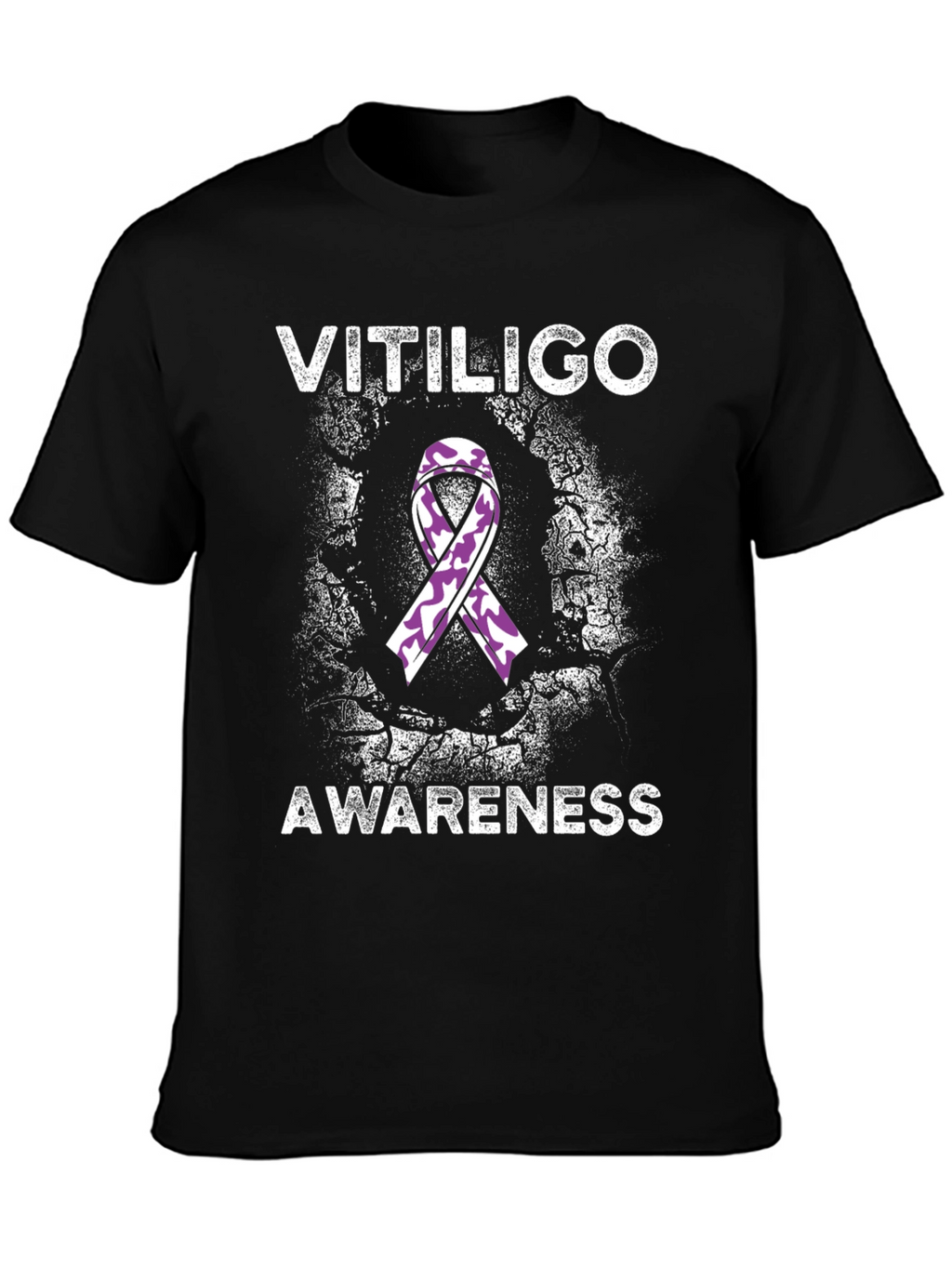 Vitiligo Awareness T-Shirt Purple Ribbon Tee