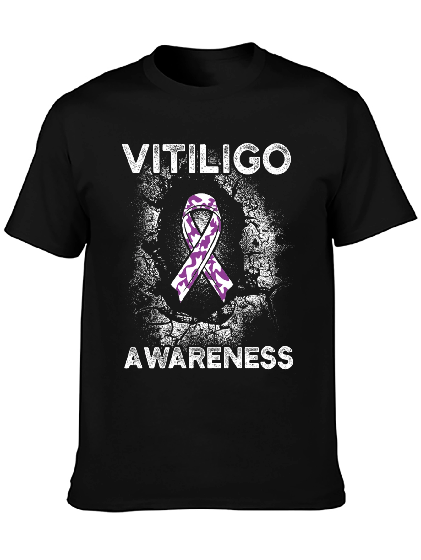 Vitiligo Awareness T-Shirt Purple Ribbon Tee