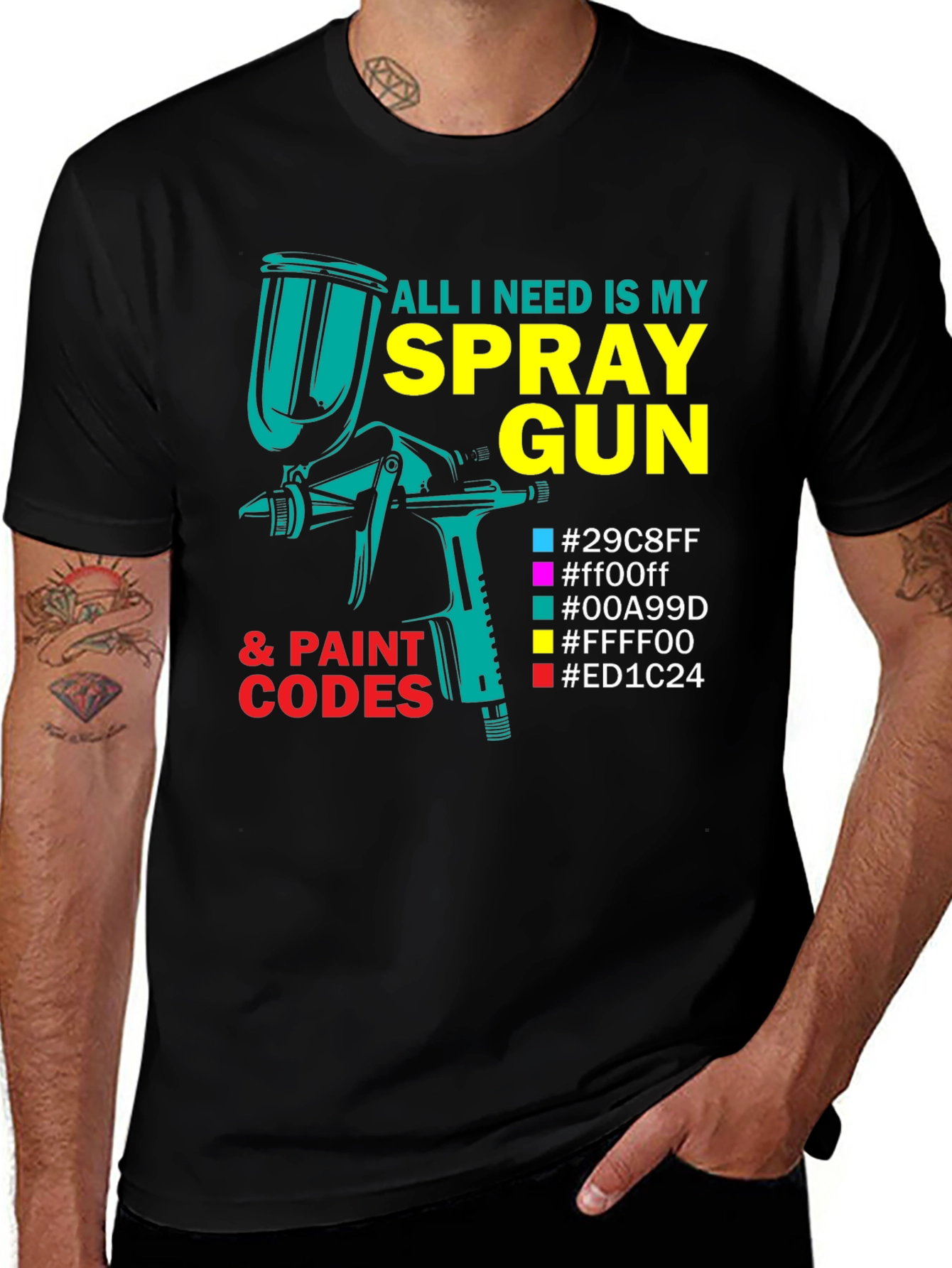 Spray Gun & Paint Codes Graphic Tee