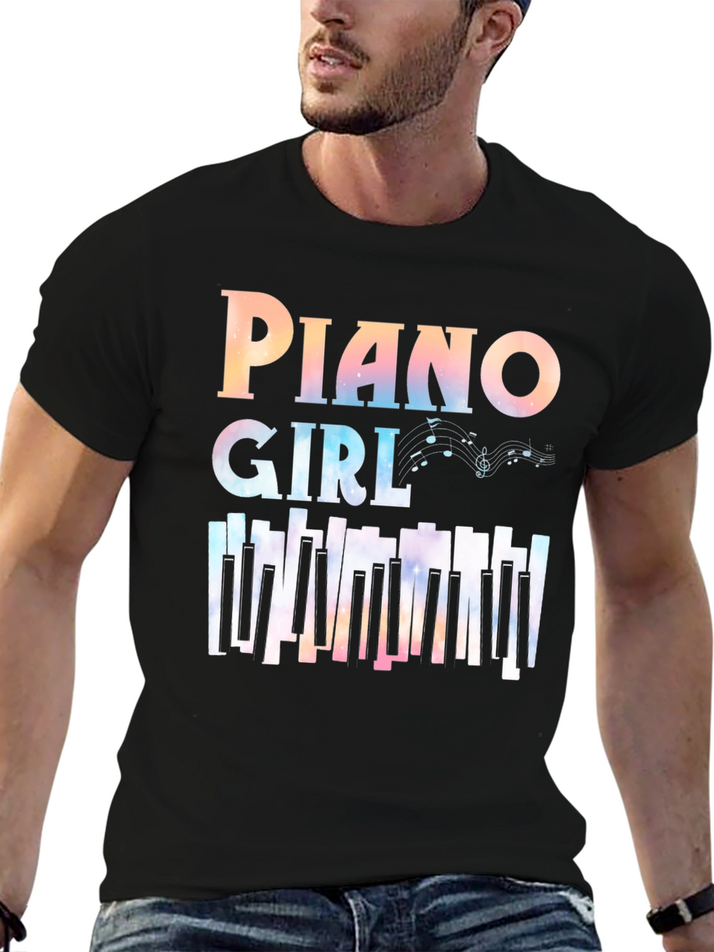 Piano Girl Graphic T-Shirt