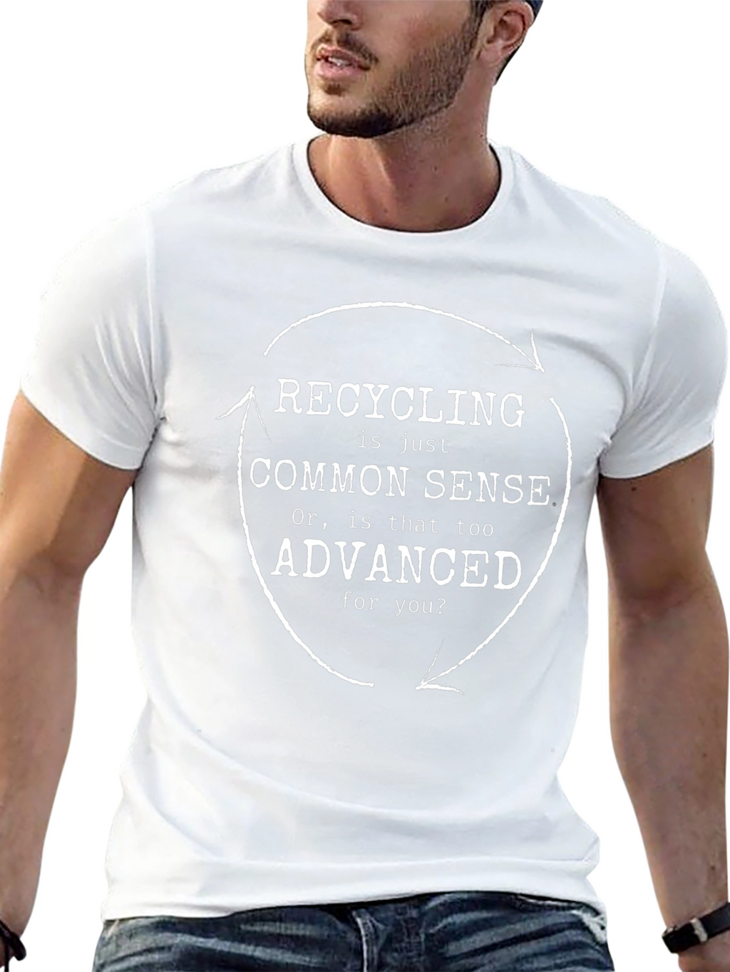 Recycling Common Sense Black Graphic T-Shirt